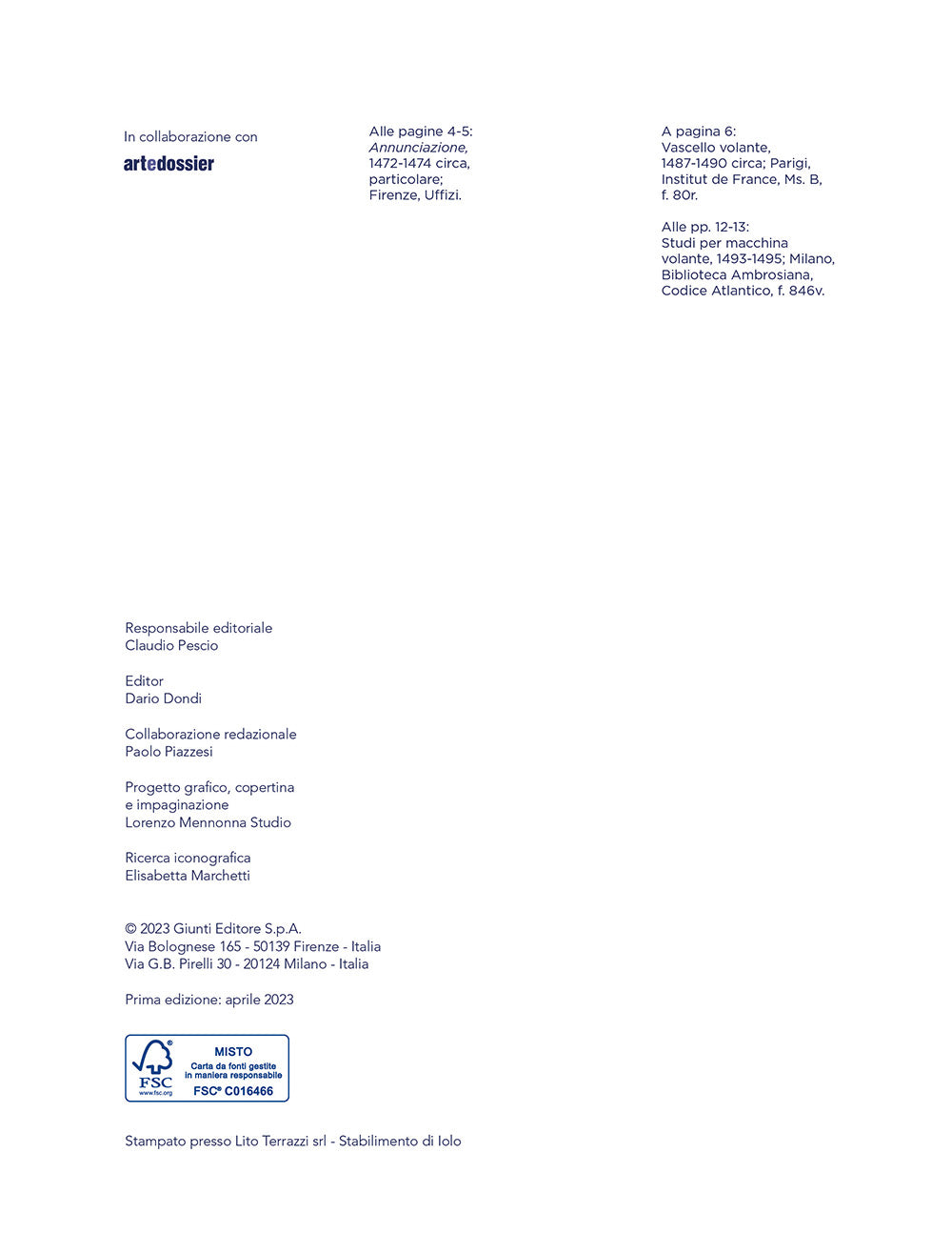 Il volo. Leonardo da Vinci. Artista / scienziato