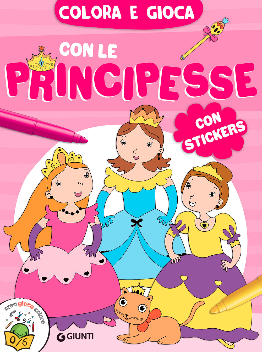 Colora e gioca con le principesse. con stickers