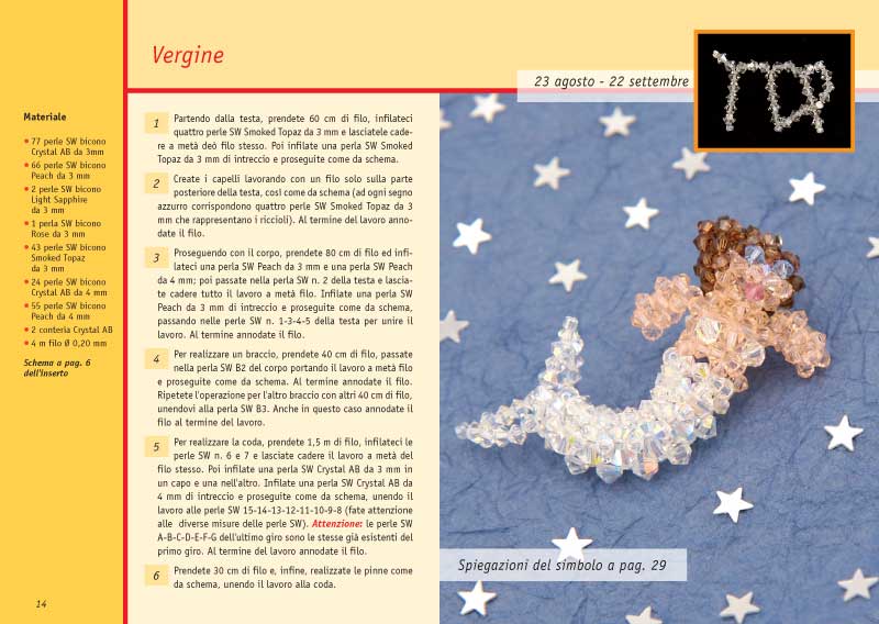 Creare gioielli: i Segni Zodiacali. Inserto degli schemi staccabile. Con cristalli Swarovski.