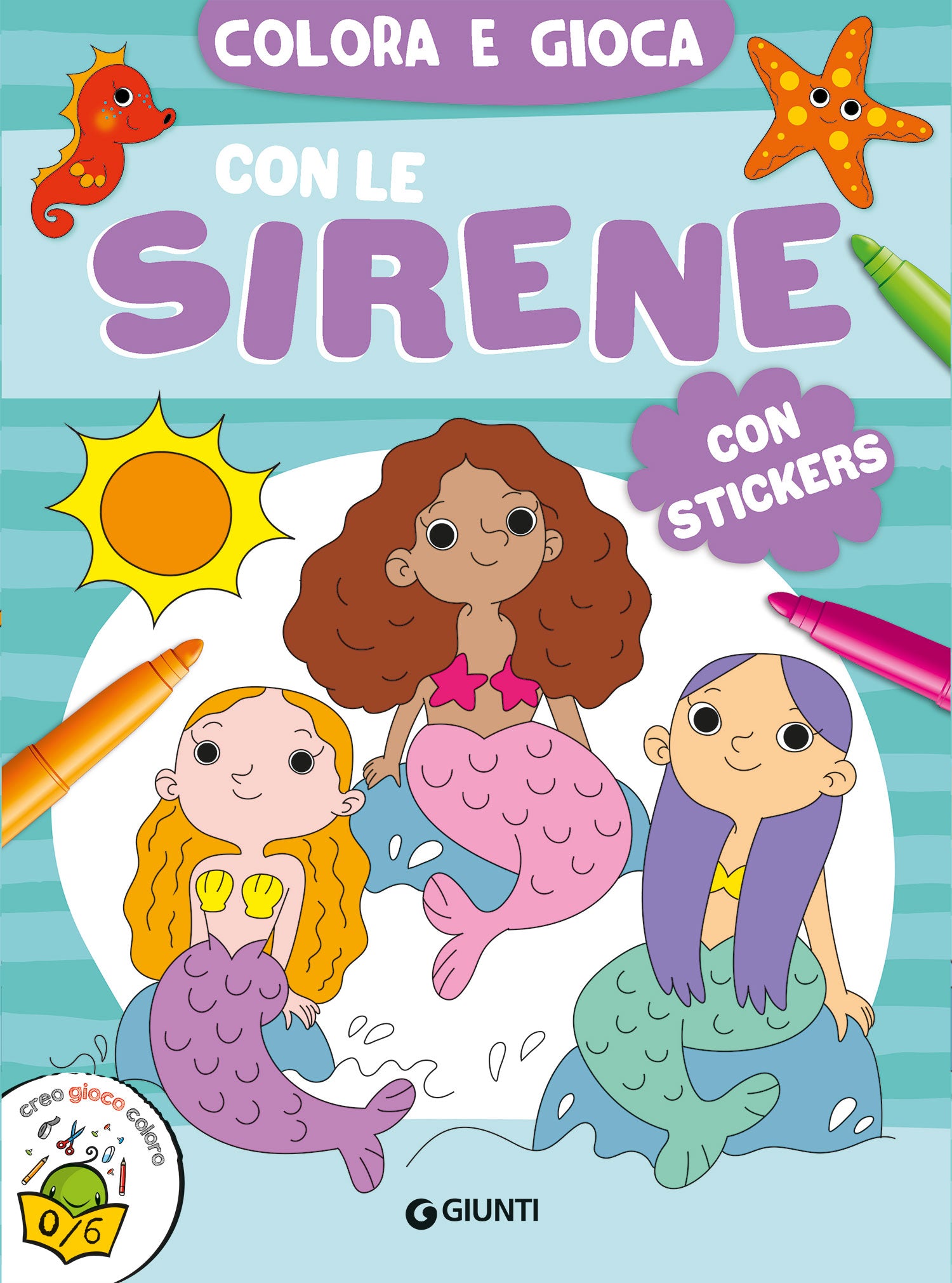 Colora e gioca con le sirene. Con stickers