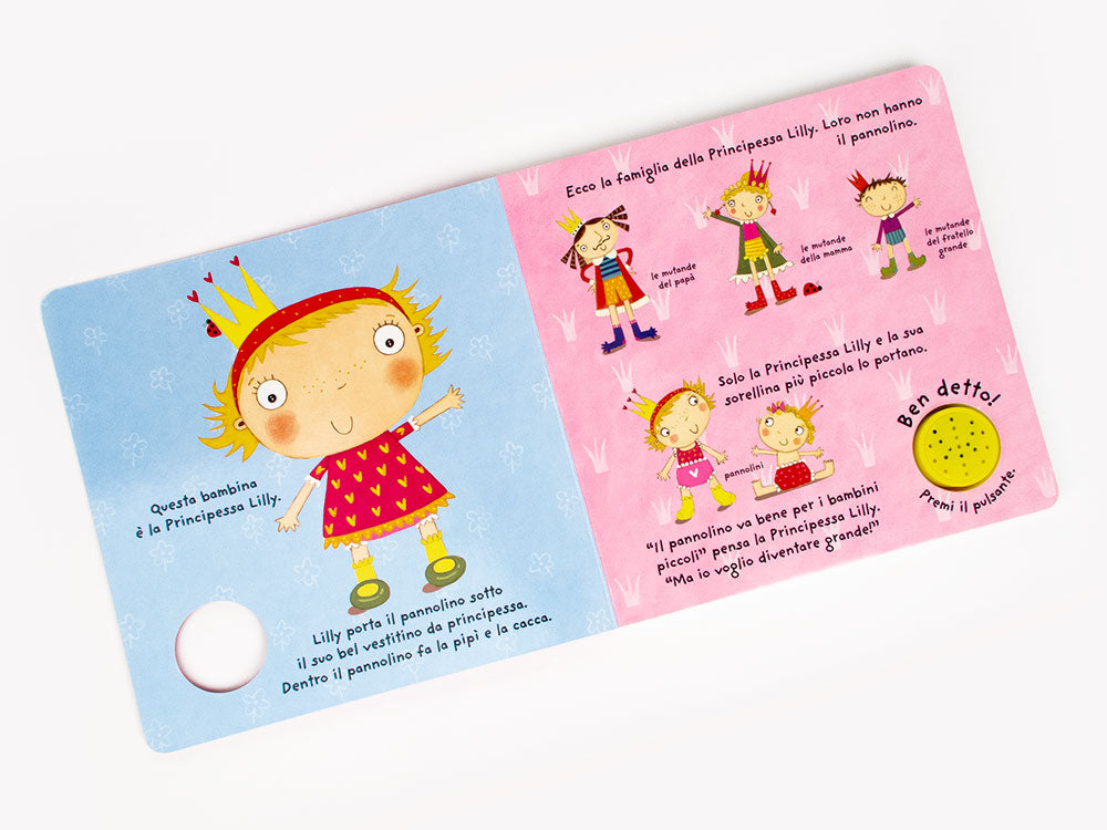 Il vasino della principessa. Premi il pulsante Evviva! Evviva!