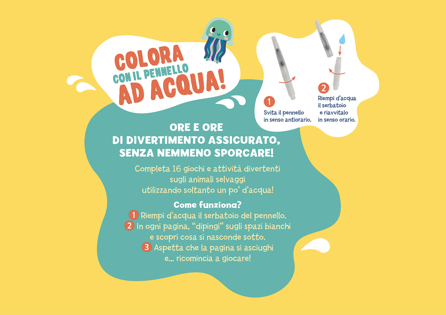 Animali selvaggi. Colora con l'acqua