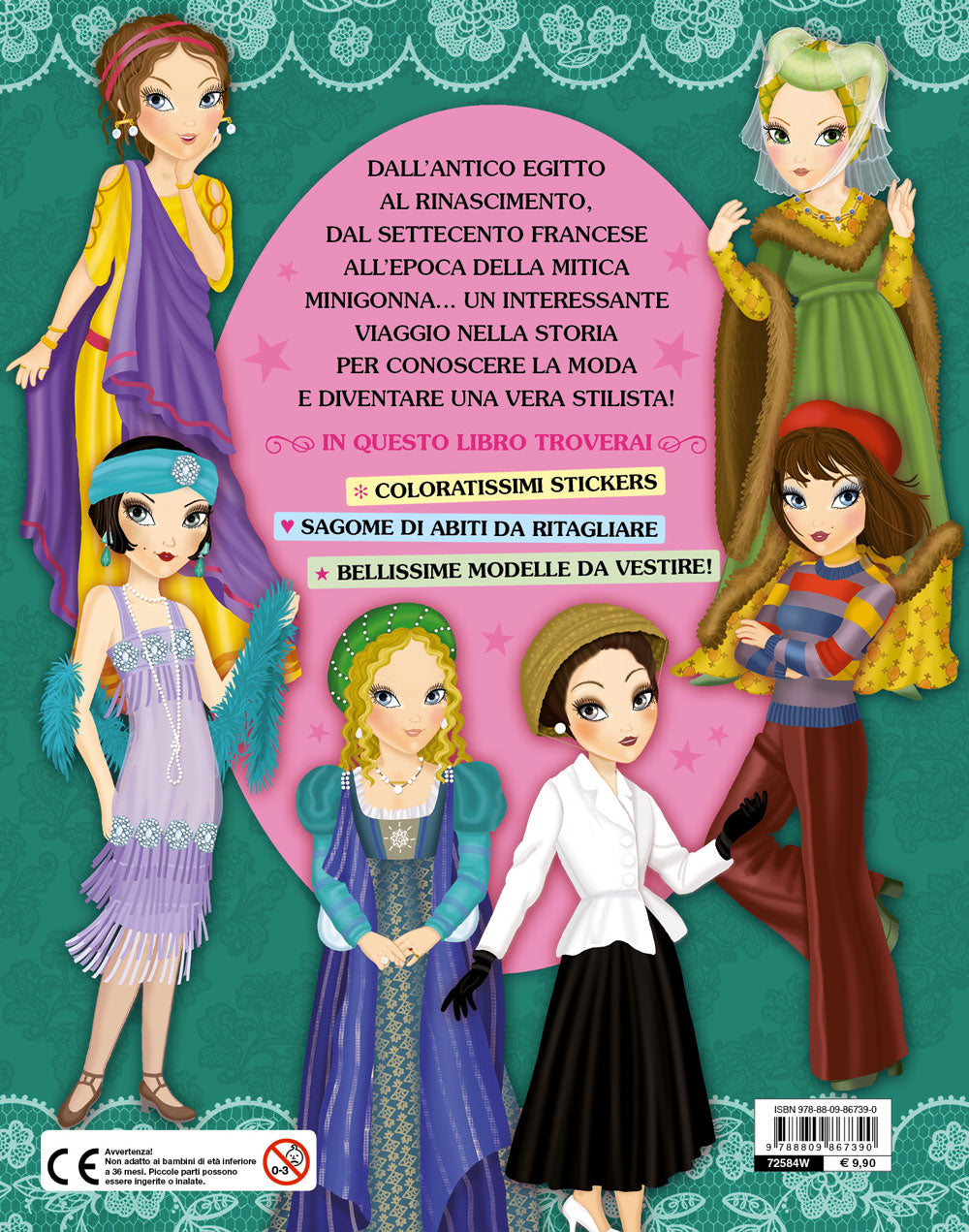 Crea la moda. Bellissimi stickers - Abiti da ritagliare - Pagine da colorare - Fantasie da mixare