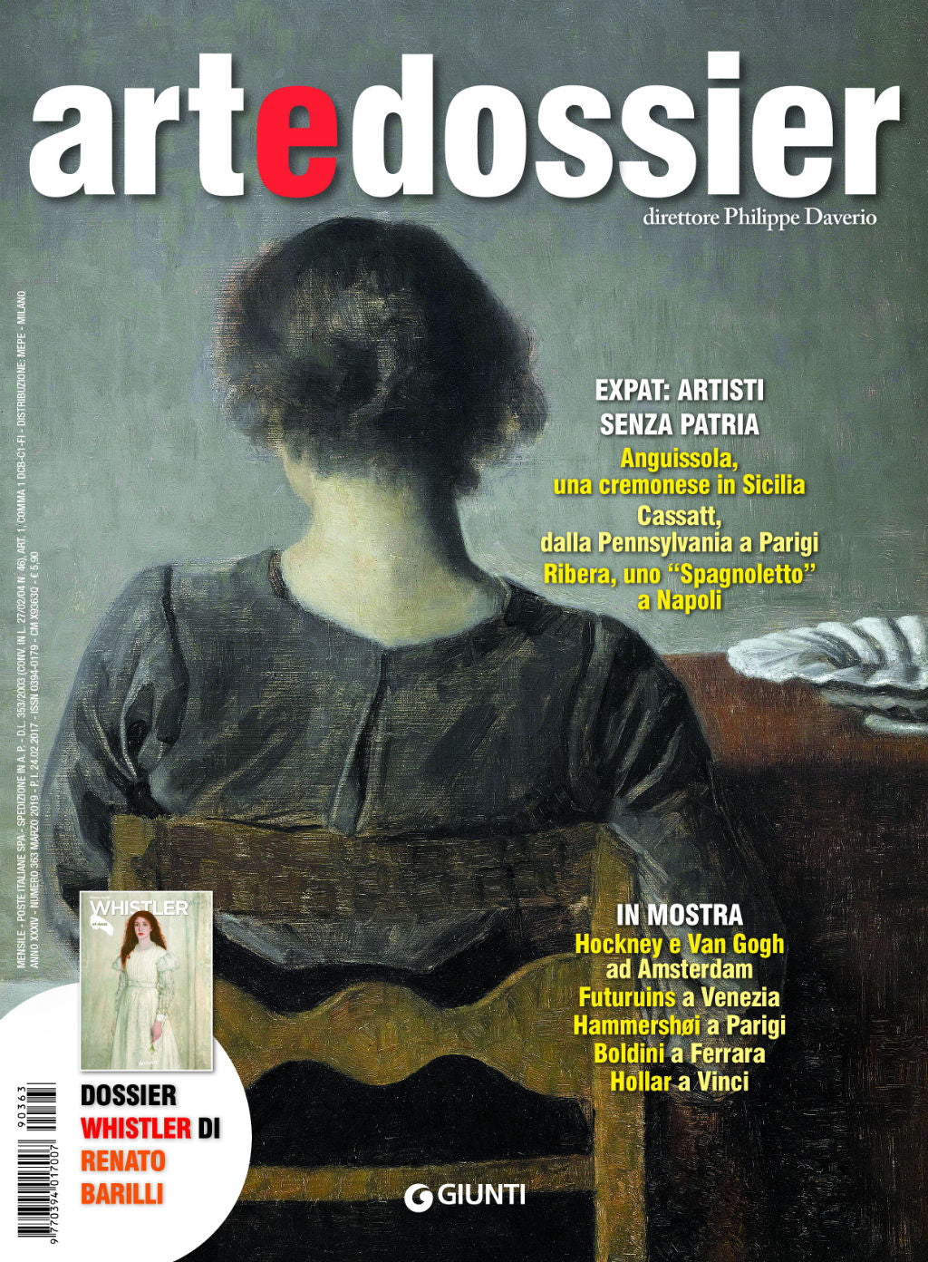 Art e dossier 363, Marzo 2019. allegato a questo numero il dossier Whistler di Renato Barilli