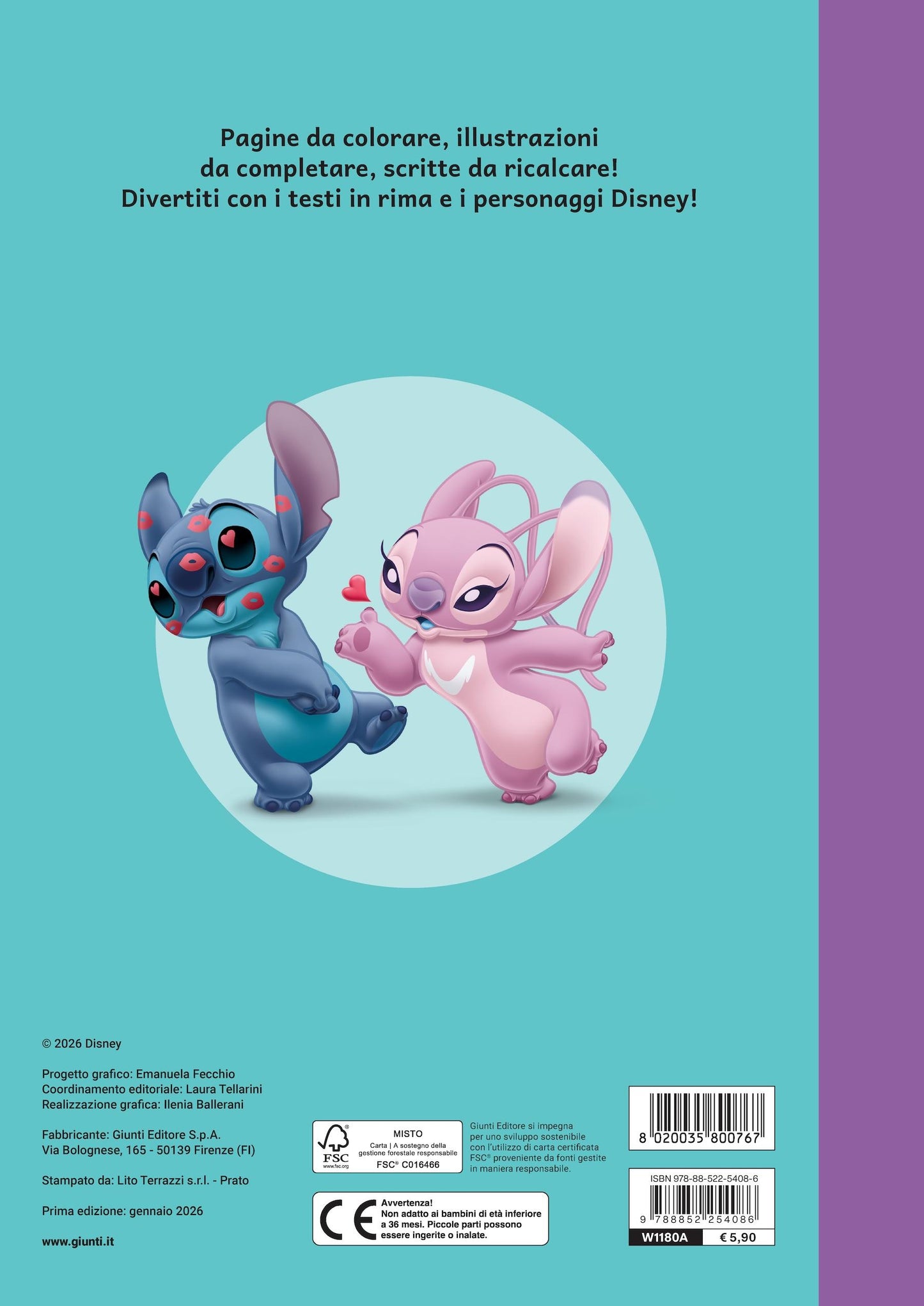 Stitch Disegna&colora - 100% Angel