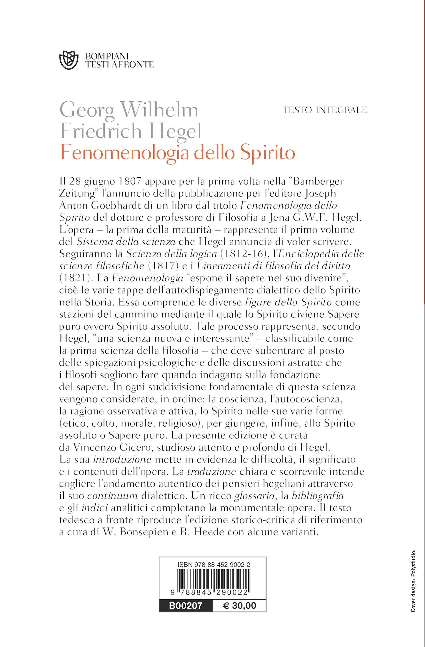 Fenomenologia dello Spirito. Testo tedesco a fronte