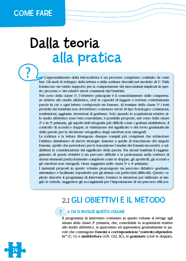 Le difficoltà nell'ortografia. Come impostare l’apprendimento delle regole ortografiche con parole, frasi e brani ed evitare gli errori ricorrenti