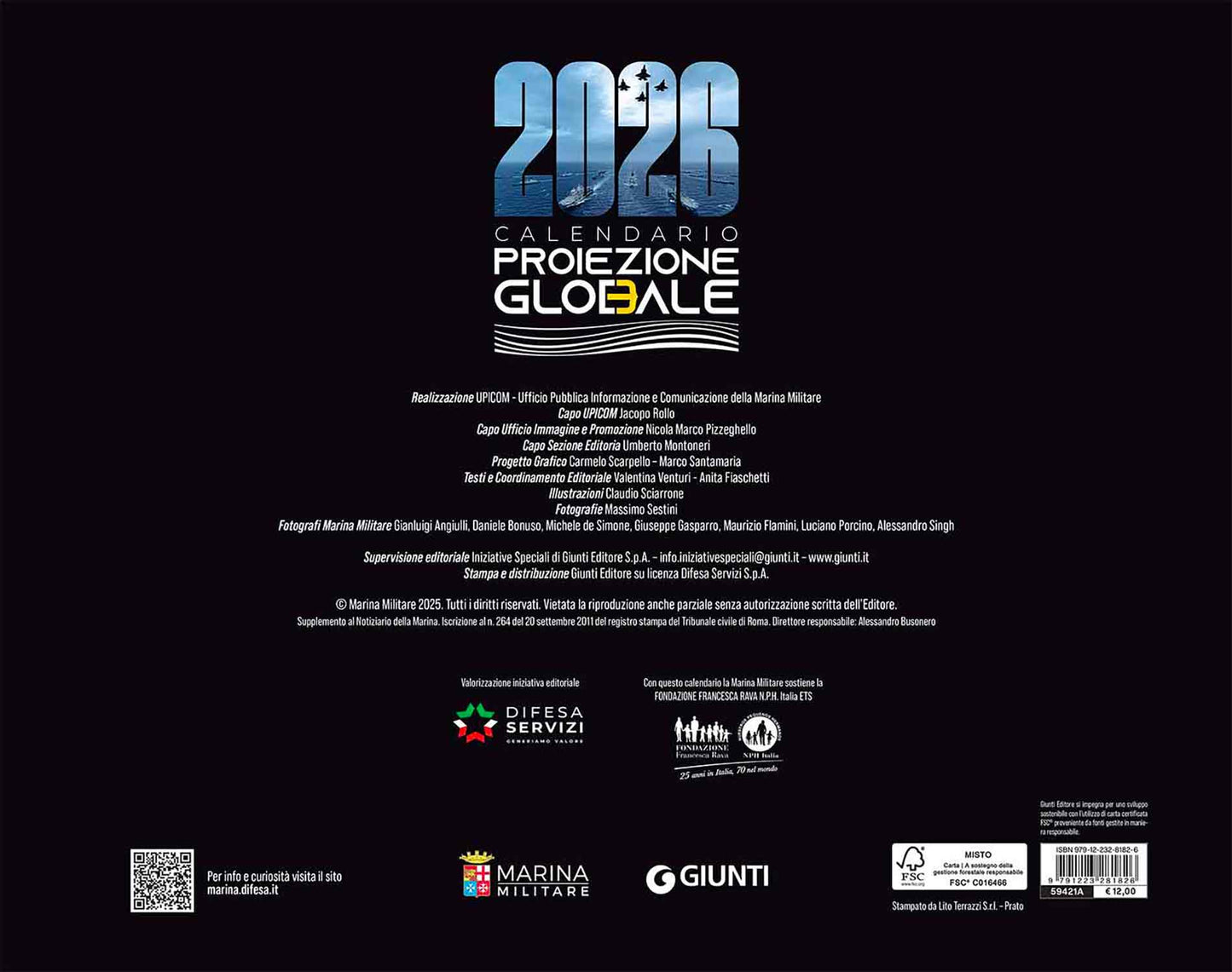 Calendario Marina Militare 2026 - da parete . Proiezione globale