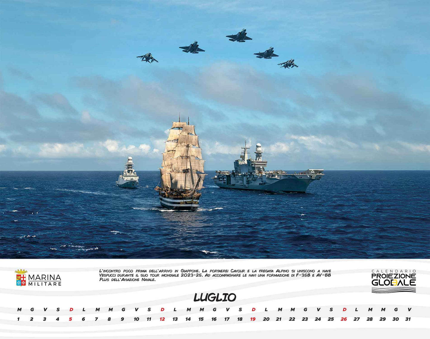 Calendario Marina Militare 2026 - da parete . Proiezione globale