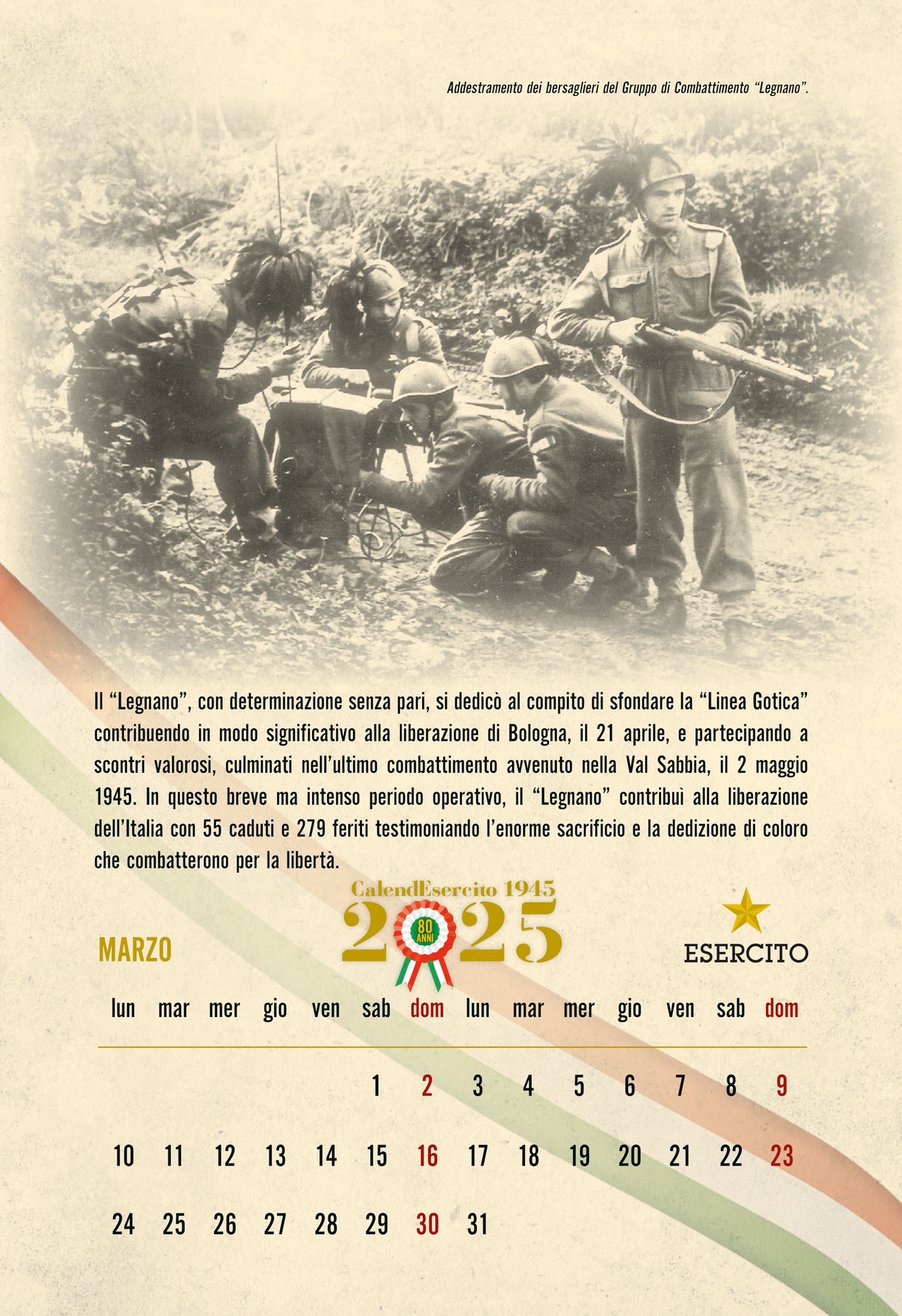 Calendario Esercito Italiano 2025 - da muro