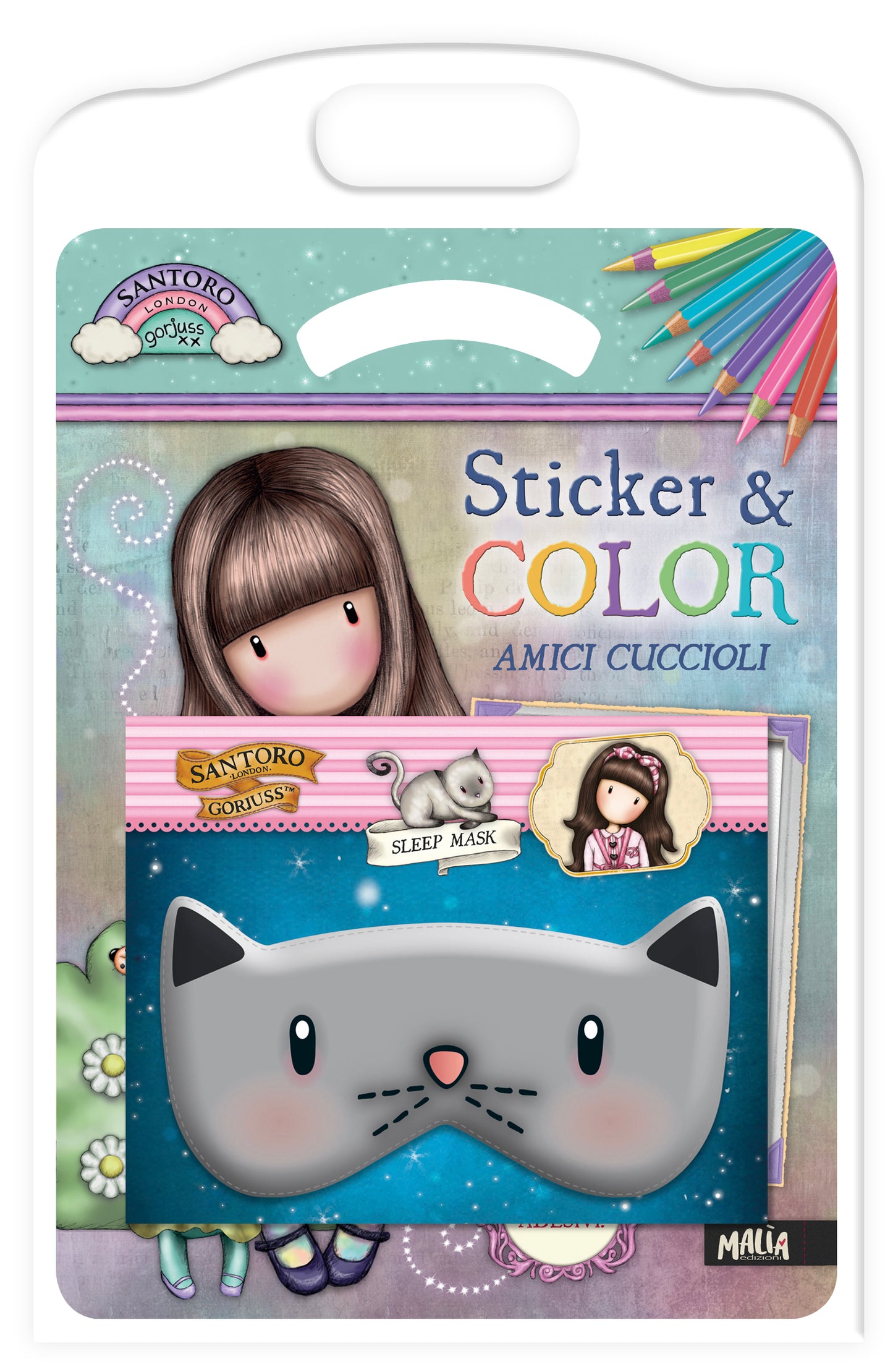 Gorjuss. Activity con gadget. Amici Cuccioli + Sleep Mask Gatto