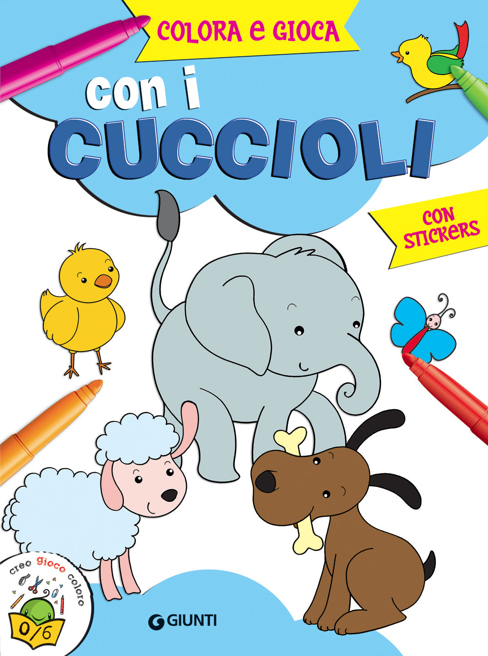 Colora e gioca con i cuccioli. Con stickers