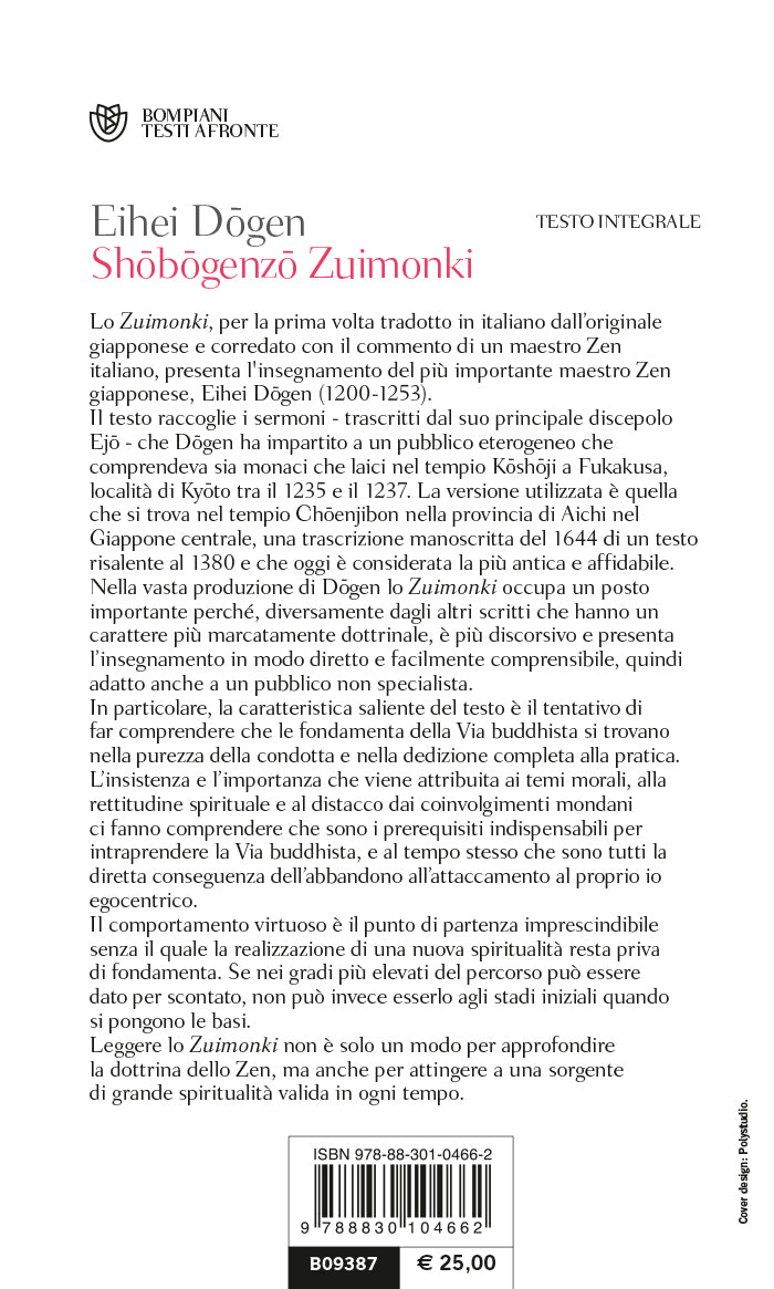 Shōbōgenzō Zuimonki. Discorsi informali. Testo giapponese a fronte