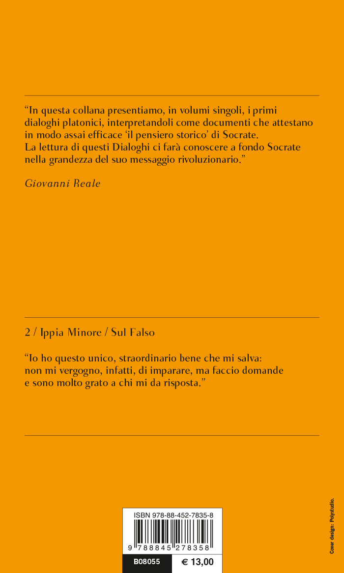 Ippia minore. Sul falso. Testo greco a fronte