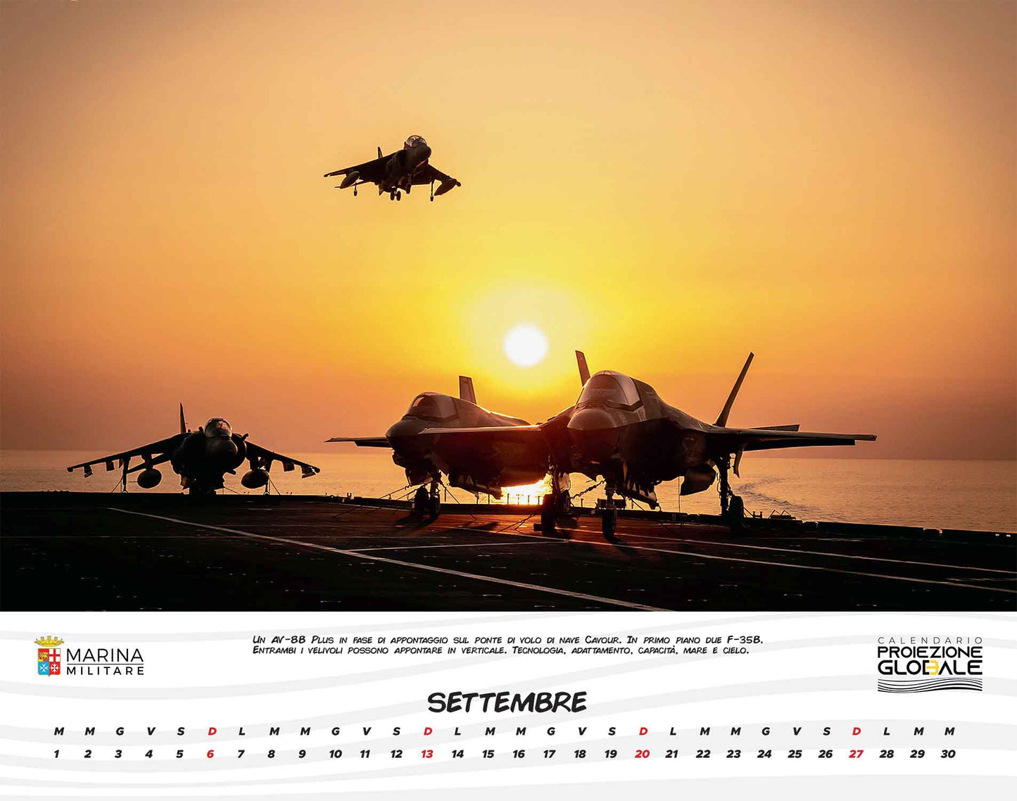 Calendario Marina Militare 2026 - da parete. Proiezione globale
