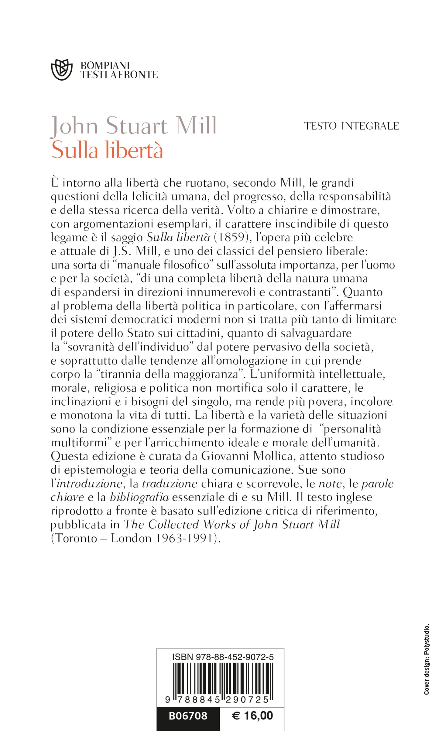 Sulla libertà. Testo inglese a fronte