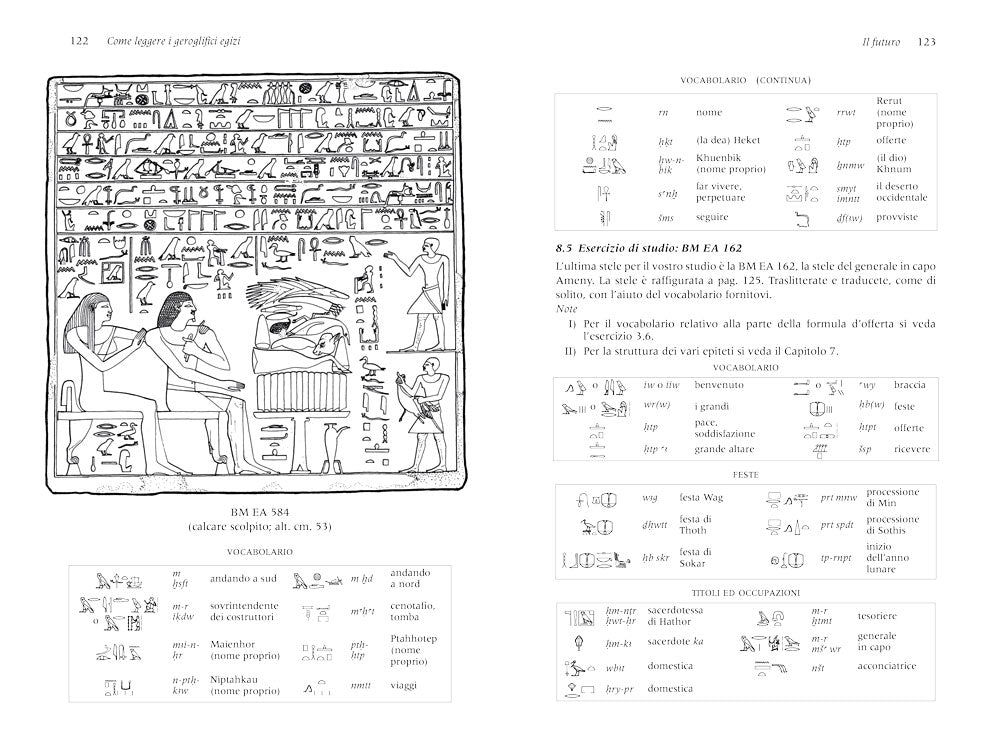 Come leggere i geroglifici egizi. manuale tecnico e pratico