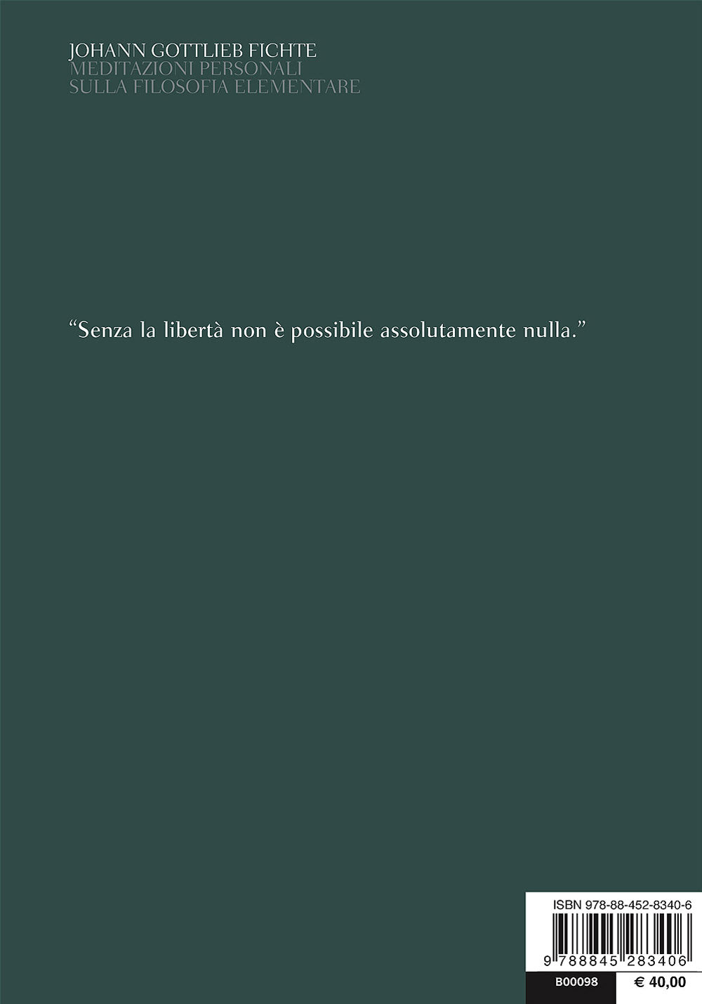 Meditazioni personali sulla filosofia elementare. Testo tedesco a fronte