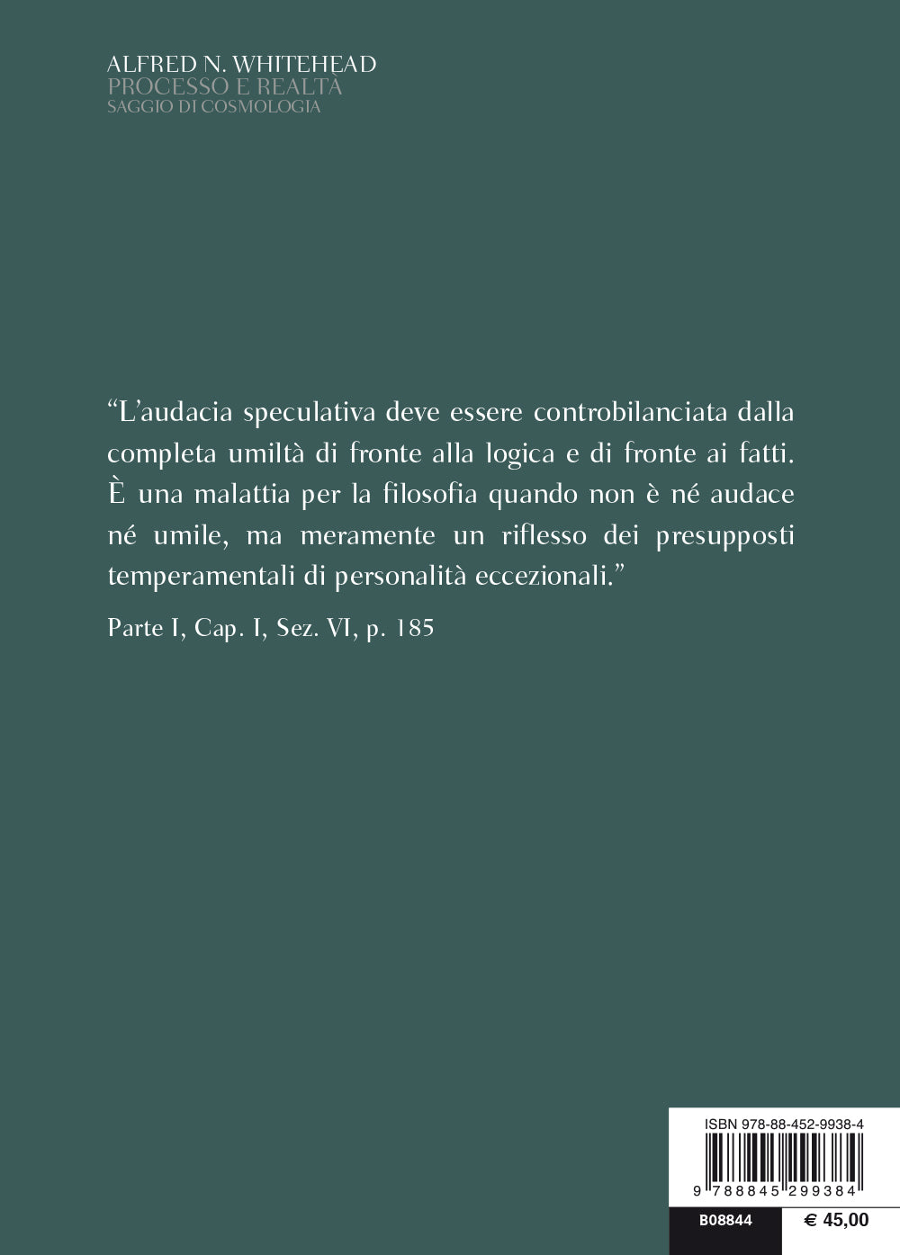 Processo e realtà. Saggio di cosmologia - Testo inglese a fronte