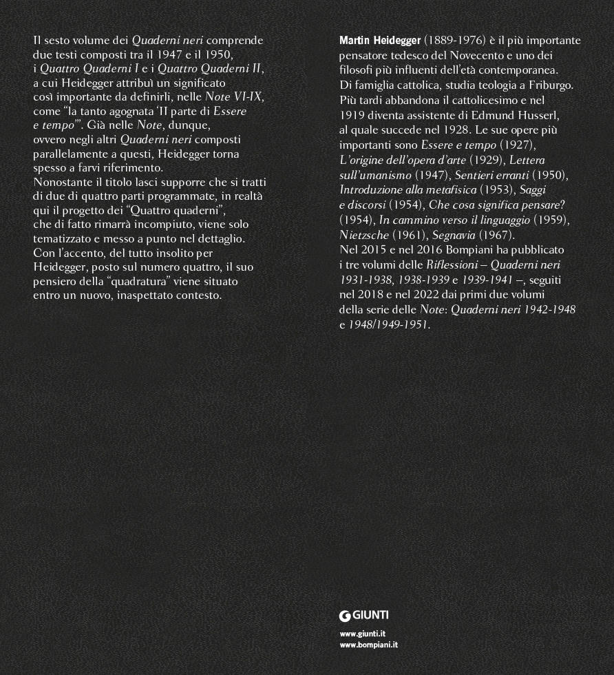 Quattro quaderni I e II. Quaderni neri 1947 - 1950