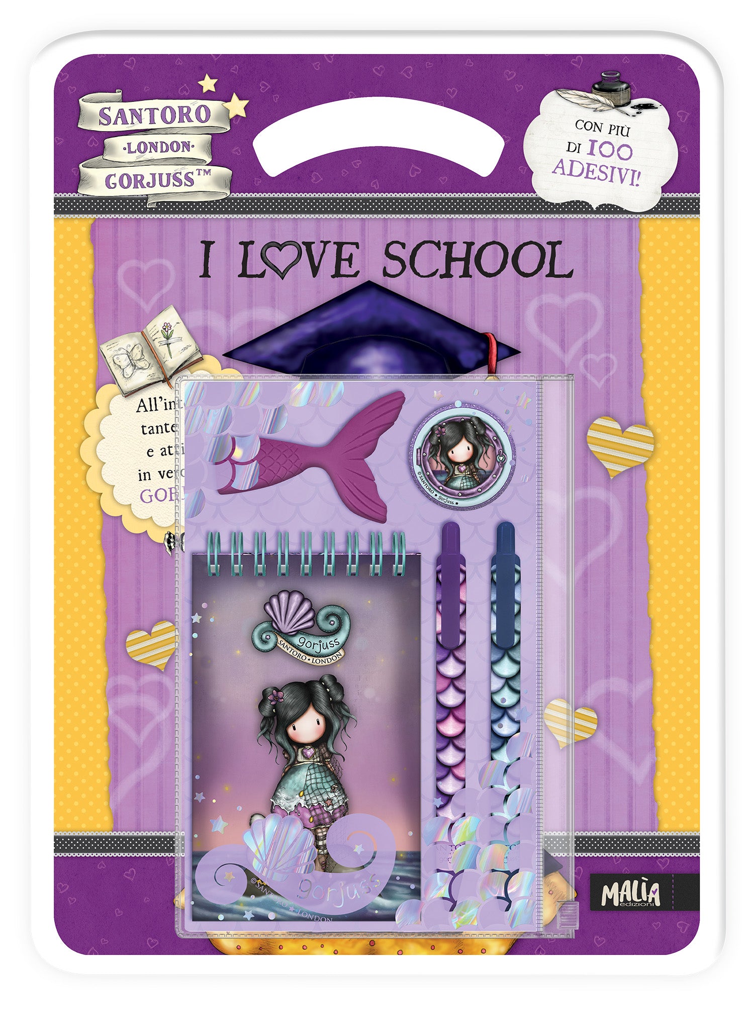 Gorjuss. Activity con gadget. I love school + Stationery set