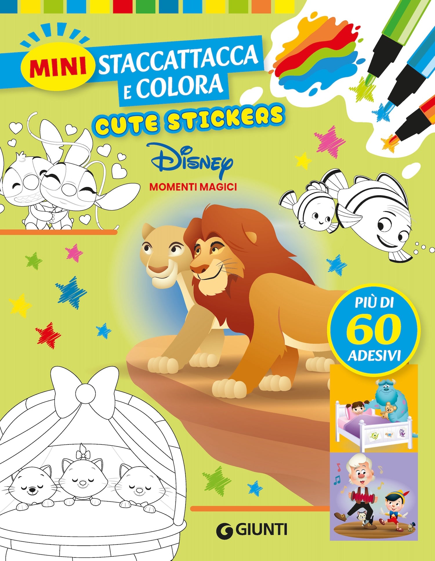 Momenti magici Disney Mini Staccattacca e colora Cute Stickers. Più di 60 adesivi