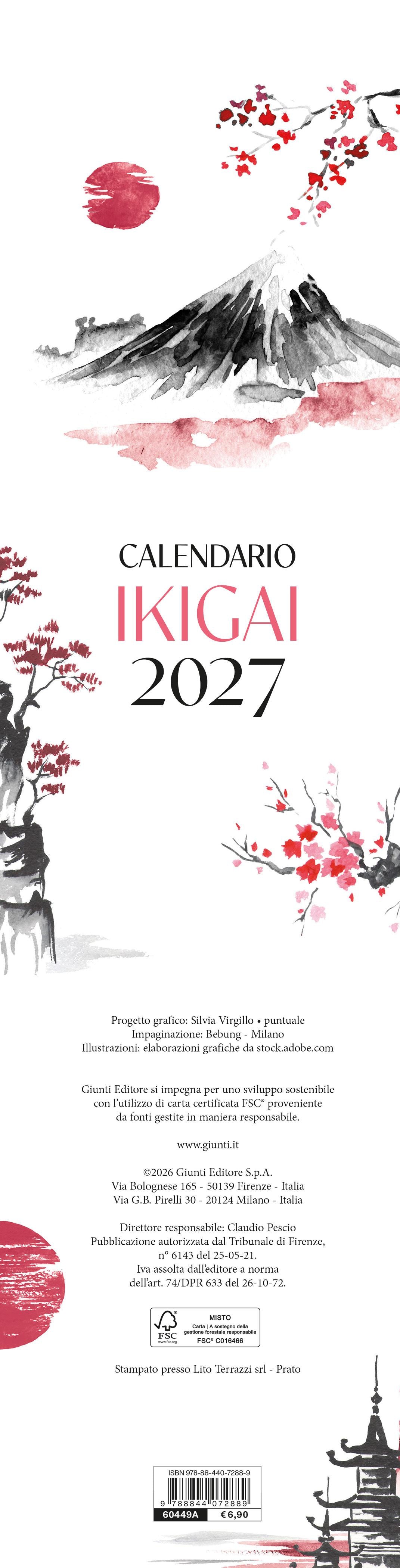 Ikigai. Senso della Vita Giappone 2027 da parete (12,5 X 48 cm)