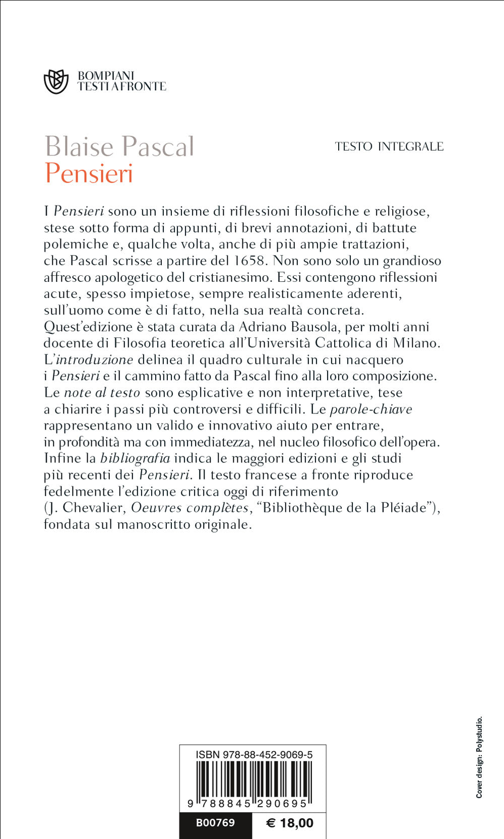 Pensieri. Testo francese a fronte