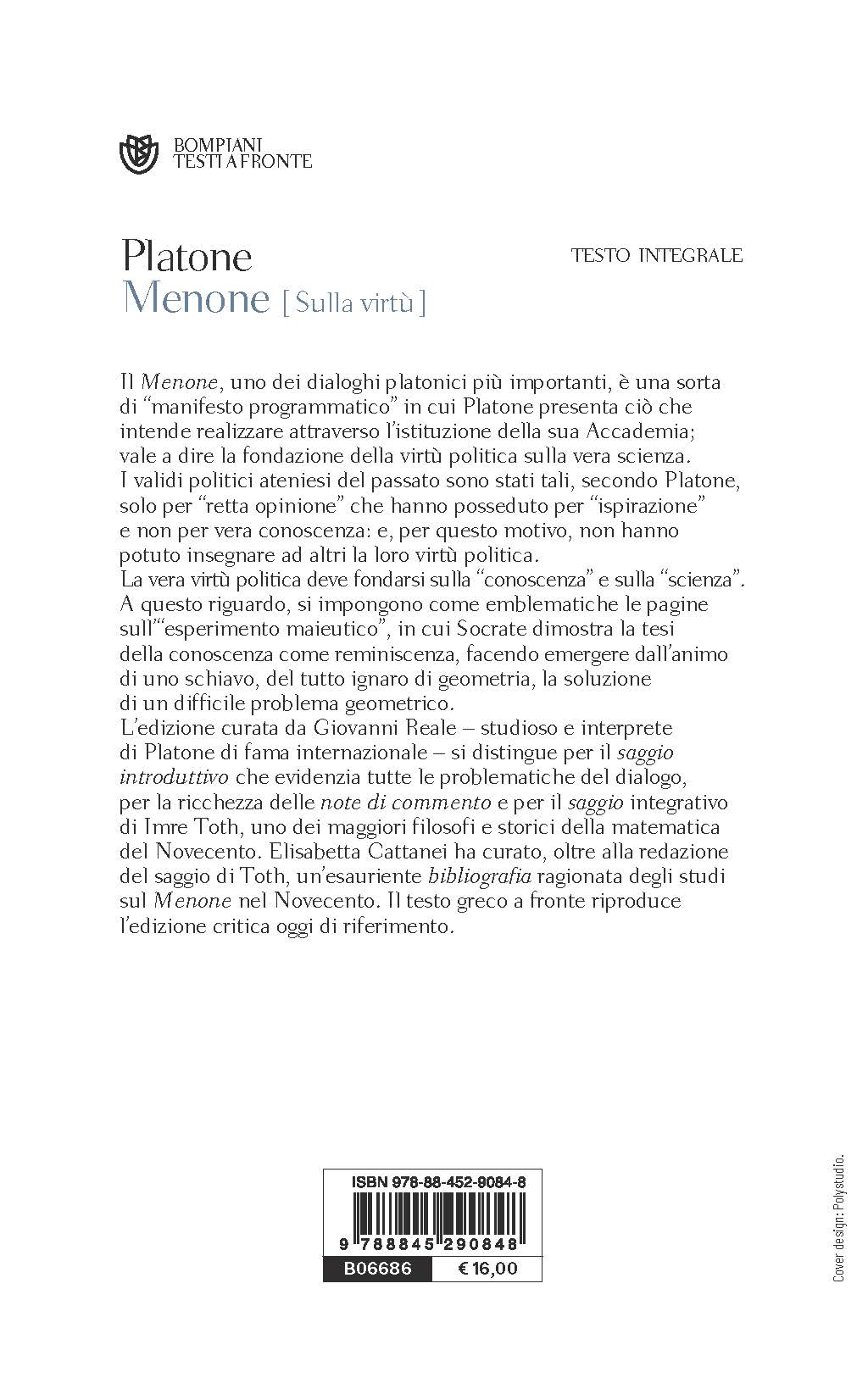 Menone. Testo greco a fronte