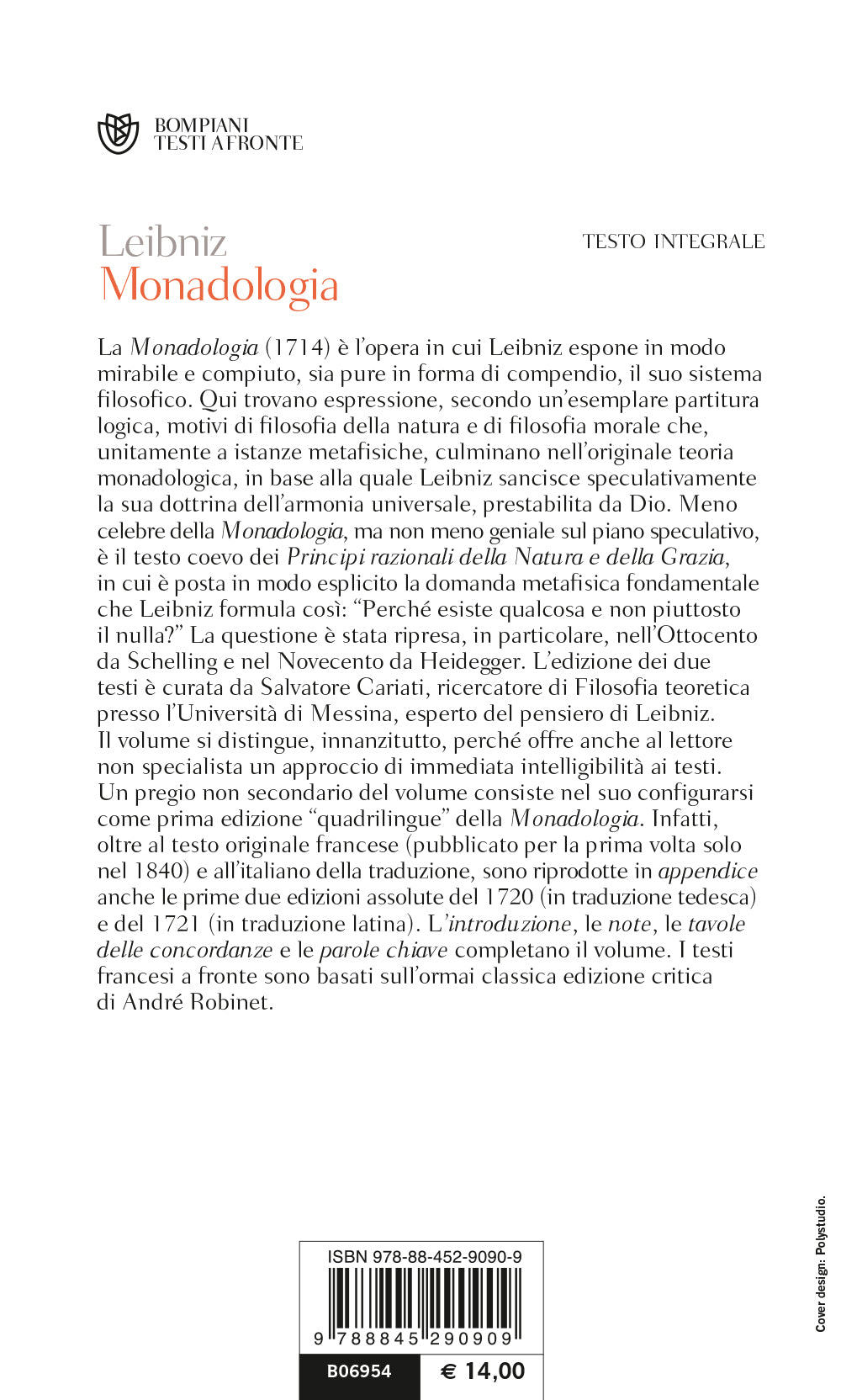 Monadologia. Testo francese a fronte