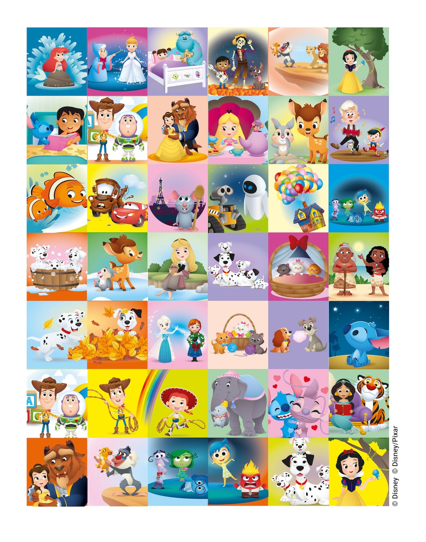 Momenti magici Disney Mini Staccattacca e colora Cute Stickers. Più di 60 adesivi