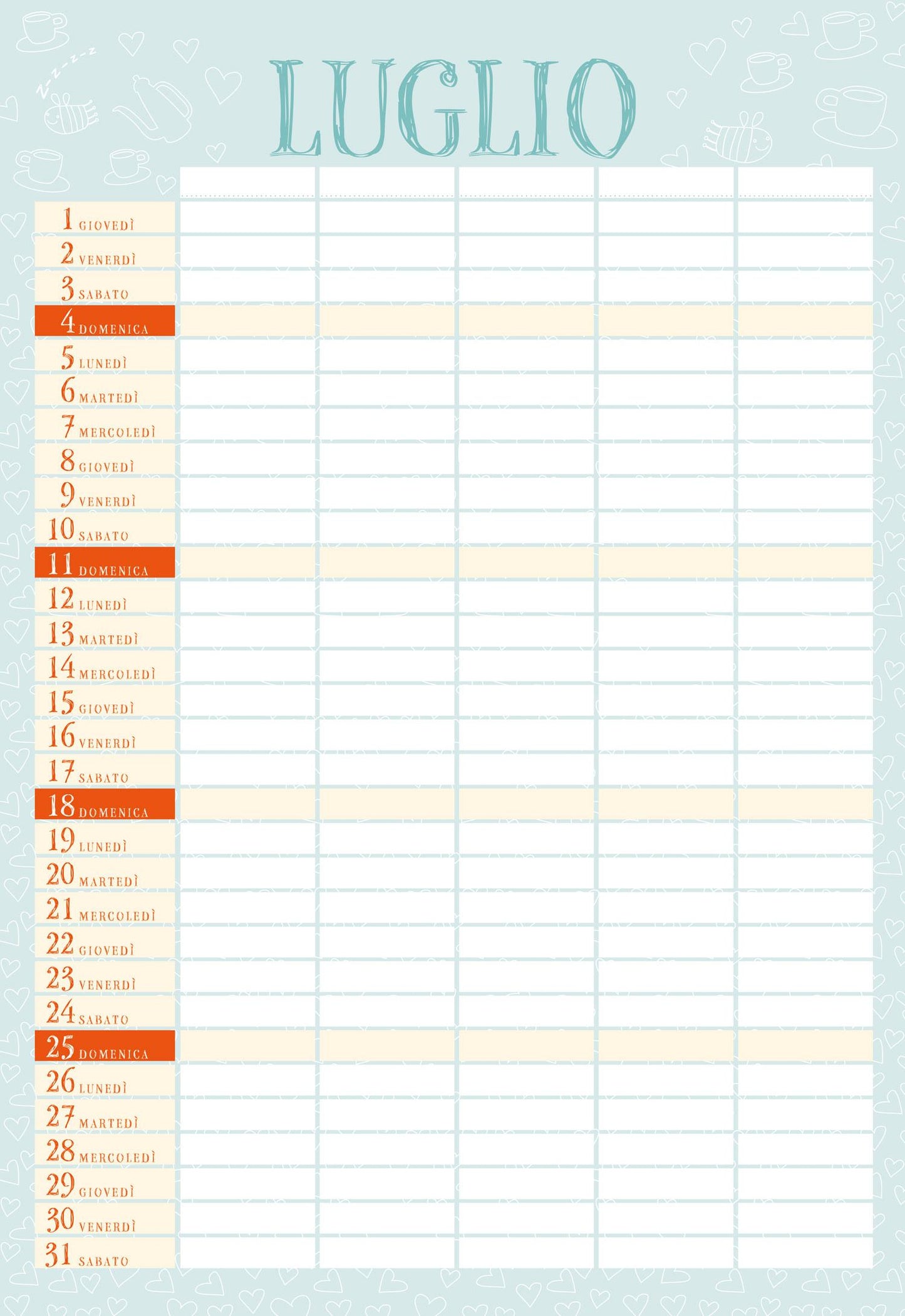Calendario della Famiglia 2027  da parete (26,5 x 38,5 cm)