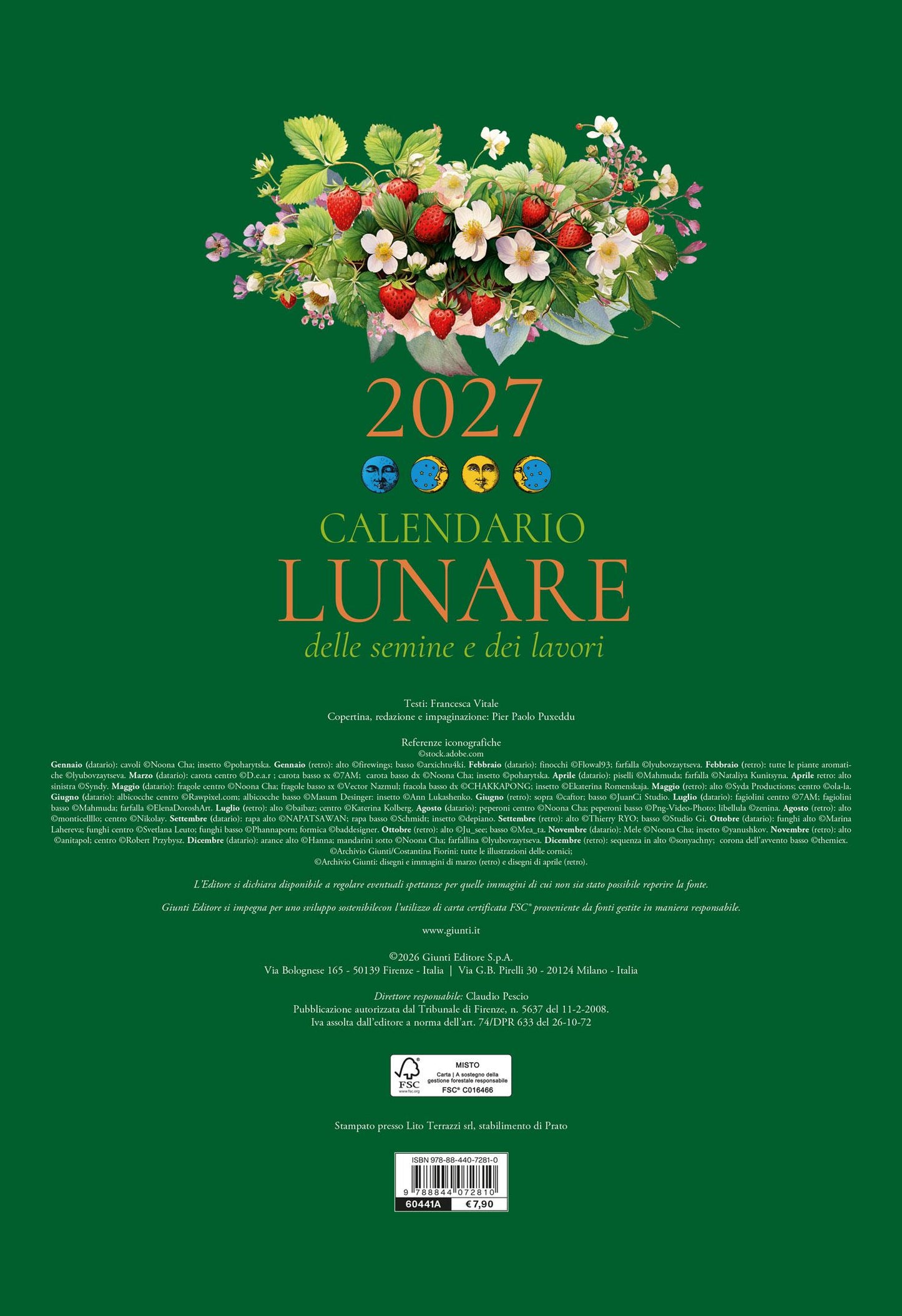 Calendario Lunare 2027 da parete (26,5 x 38,5 cm)