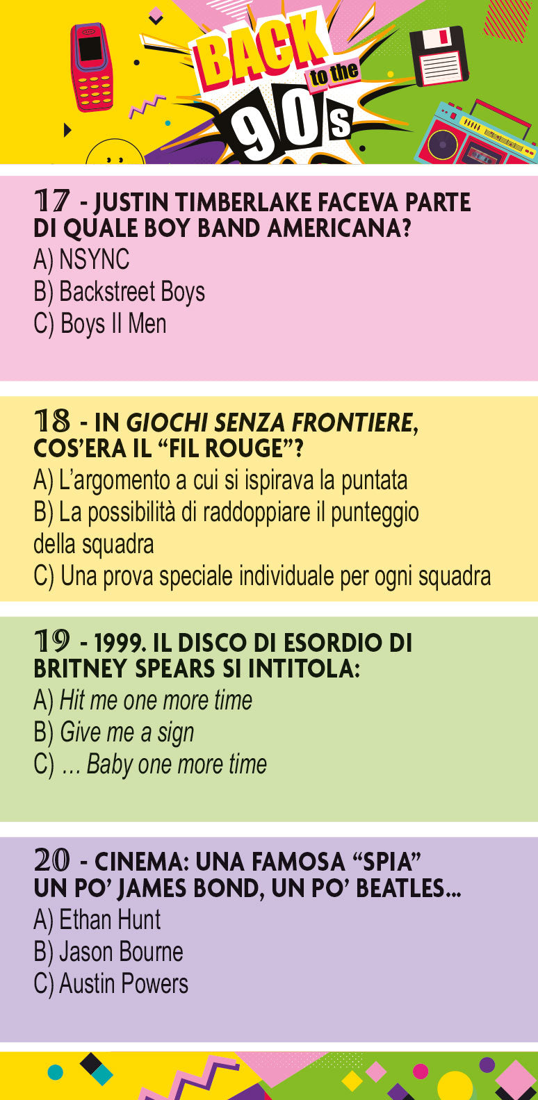 BACK TO THE 90s. Il grande Quiz sugli anni Novanta
