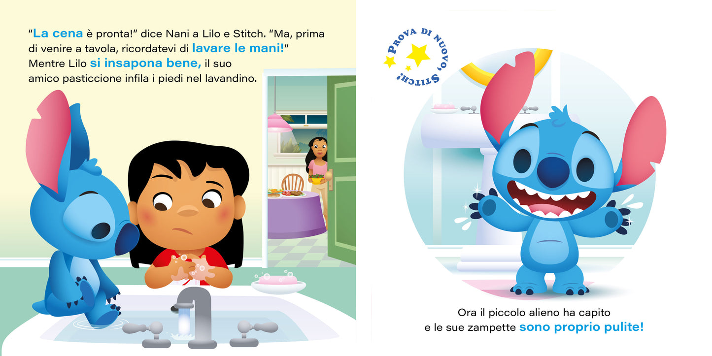 Libro Poti Puff Stitch - Come si usa la forchetta. Schiaccia il nasino di Stitch