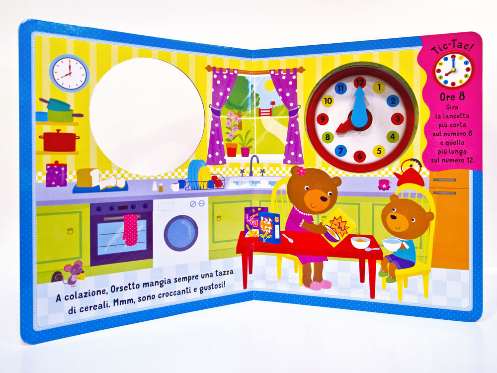 Tic Tac. Libro orologio (con lancette girevoli). Impariamo a leggere l'ora insieme!