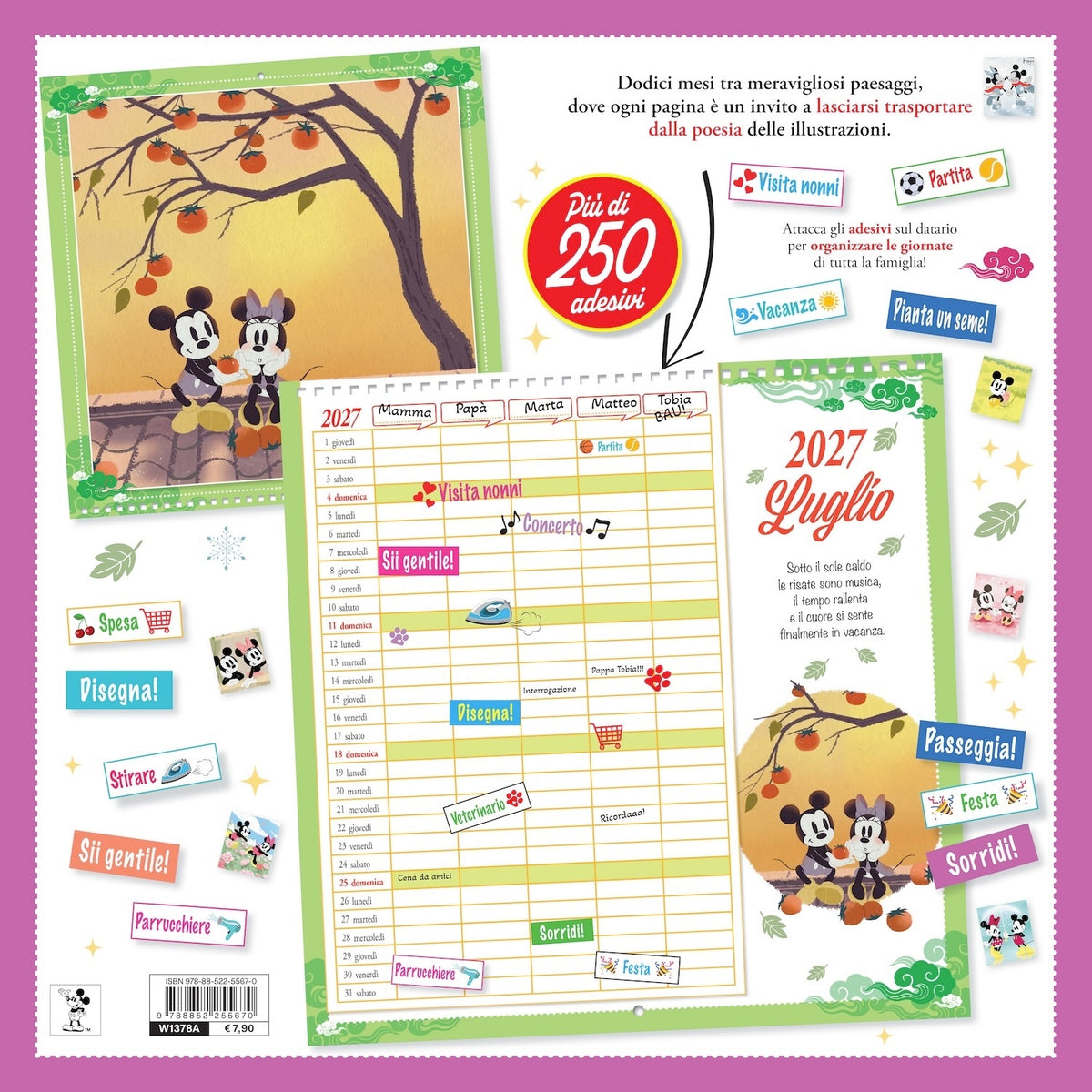 Calendario per la famiglia 2027 Disney