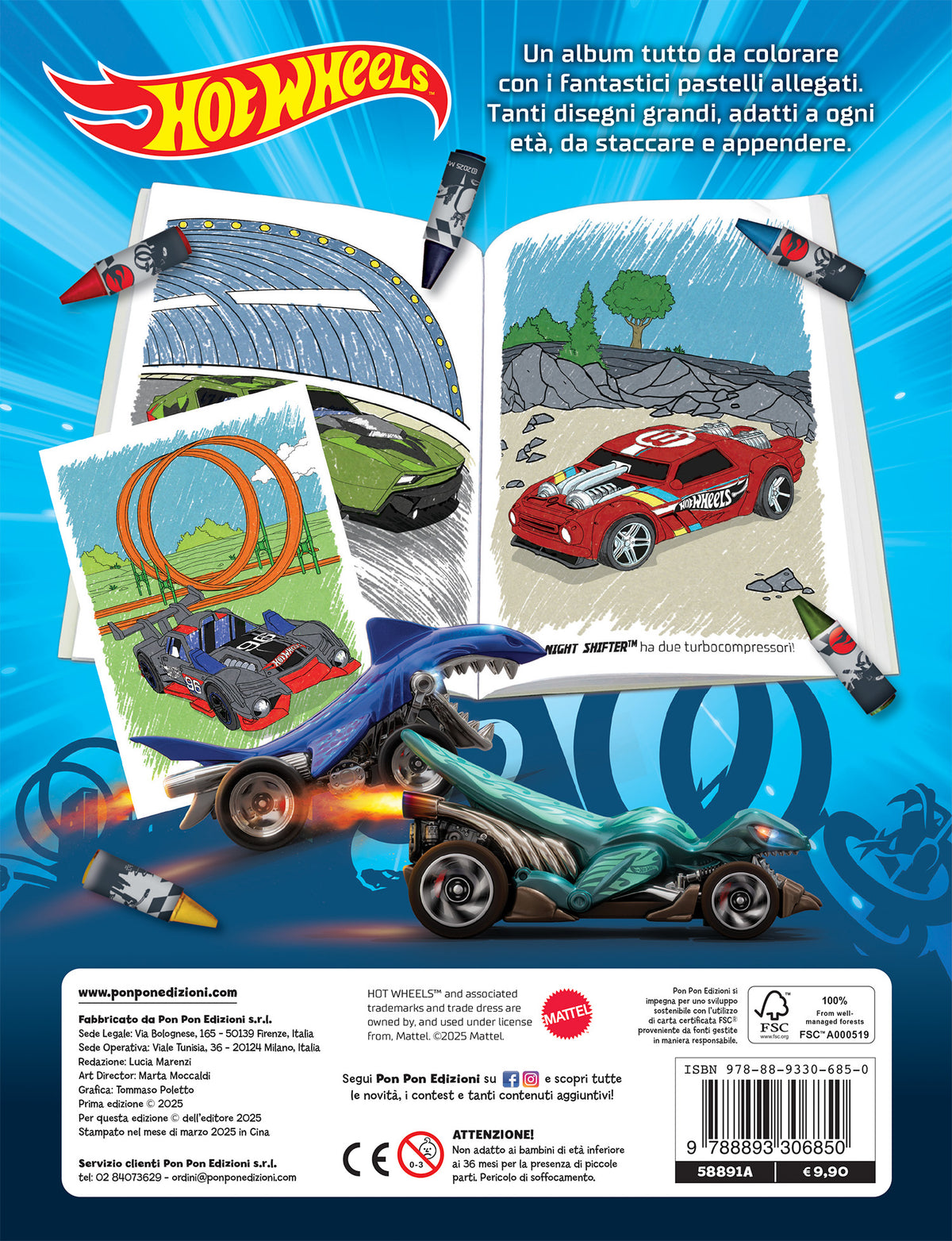Hot Wheels. Il mio album pastello. Gare a colori
