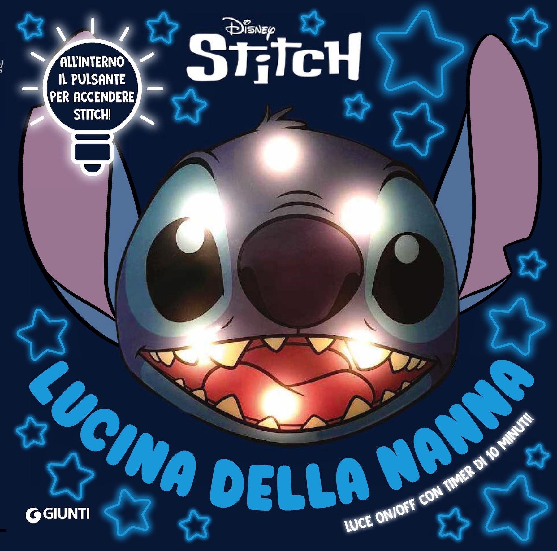 Disney Stitch Lucina della nanna. Luce on/off con timer di 10 minuti
