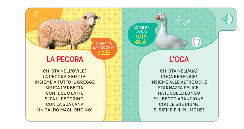 Animali della fattoria. Primi suoni. 6 versi da ascoltare!
