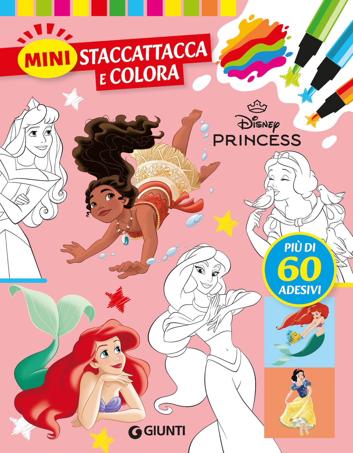 Mini Staccattacca e colora Principesse Disney. Più di 60 adesivi