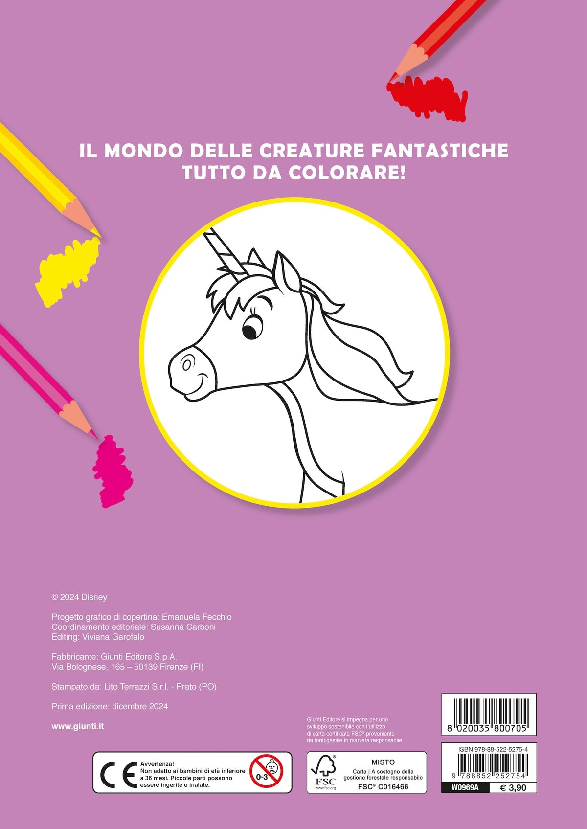 Creature fantastiche Disney Primo album da colorare