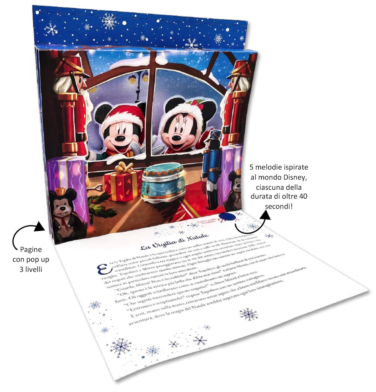 Disney Lo Schiaccianoci con Topolino e Minni I grandi Pop-up 3d musicali. Premi la nota, ascolta la melodia