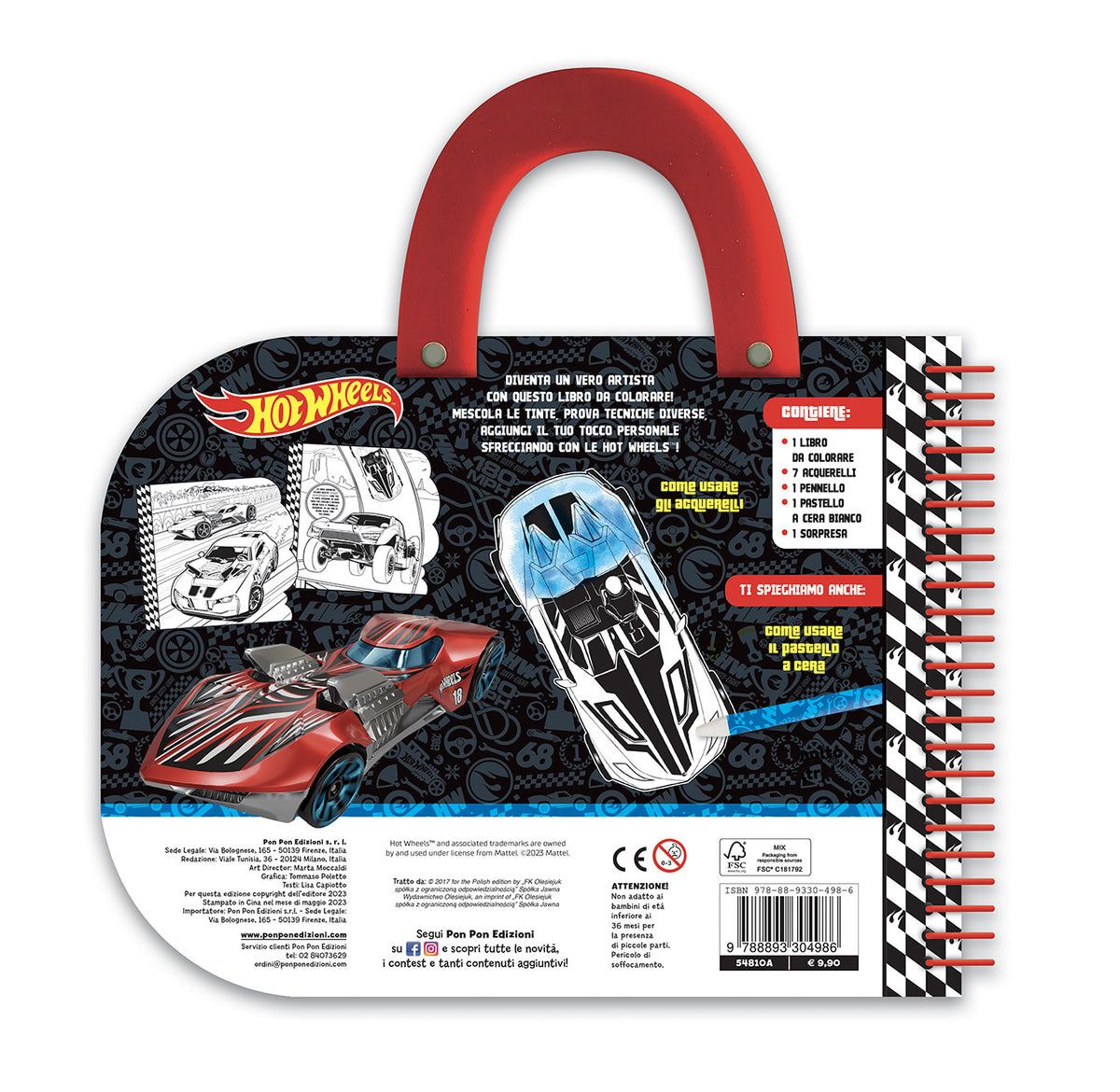 Hot Wheels. I colorelli. Valigetta con acquerelli