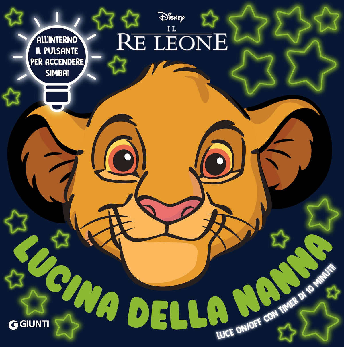 Re Leone Lucina della nanna. Luce on/off con timer di 10 minuti