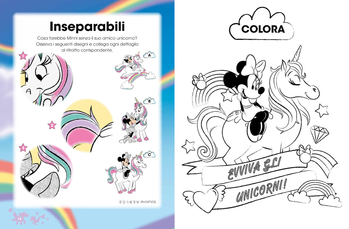 Unicorni Minnie Bubble Stickers Disney. Storia e giochi, con tanti adesivi morbidosi