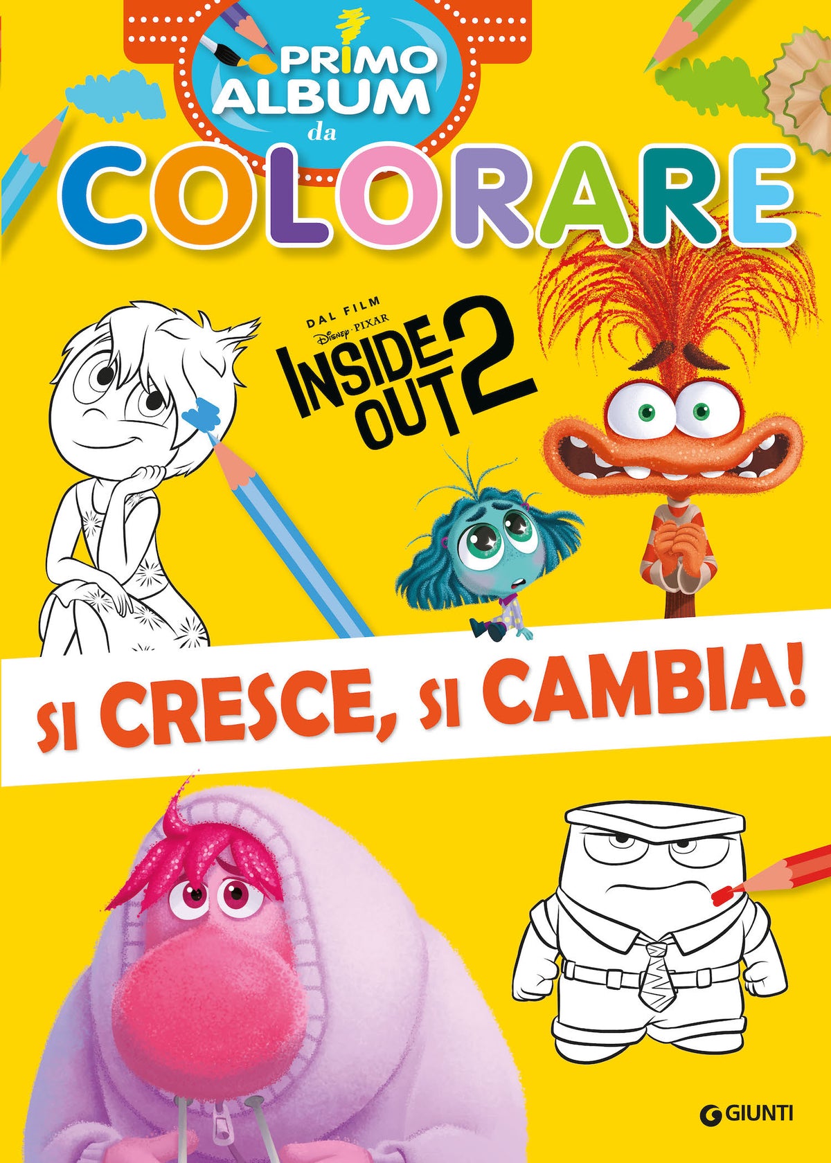 Inside Out 2 Primo album da colorare. Si cresce, si cambia!