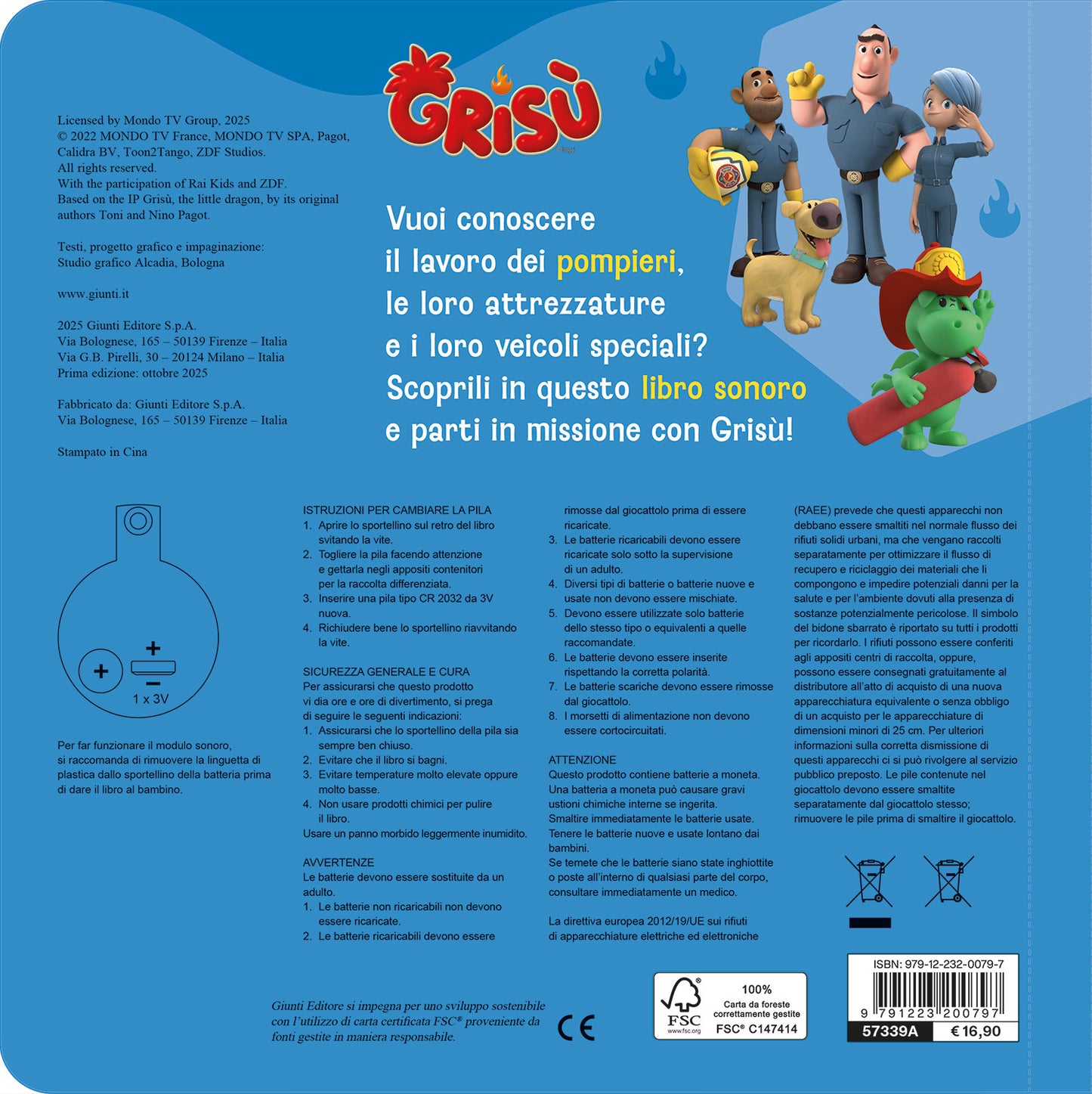 Grisù. Manuale del pompiere. Libro sonoro