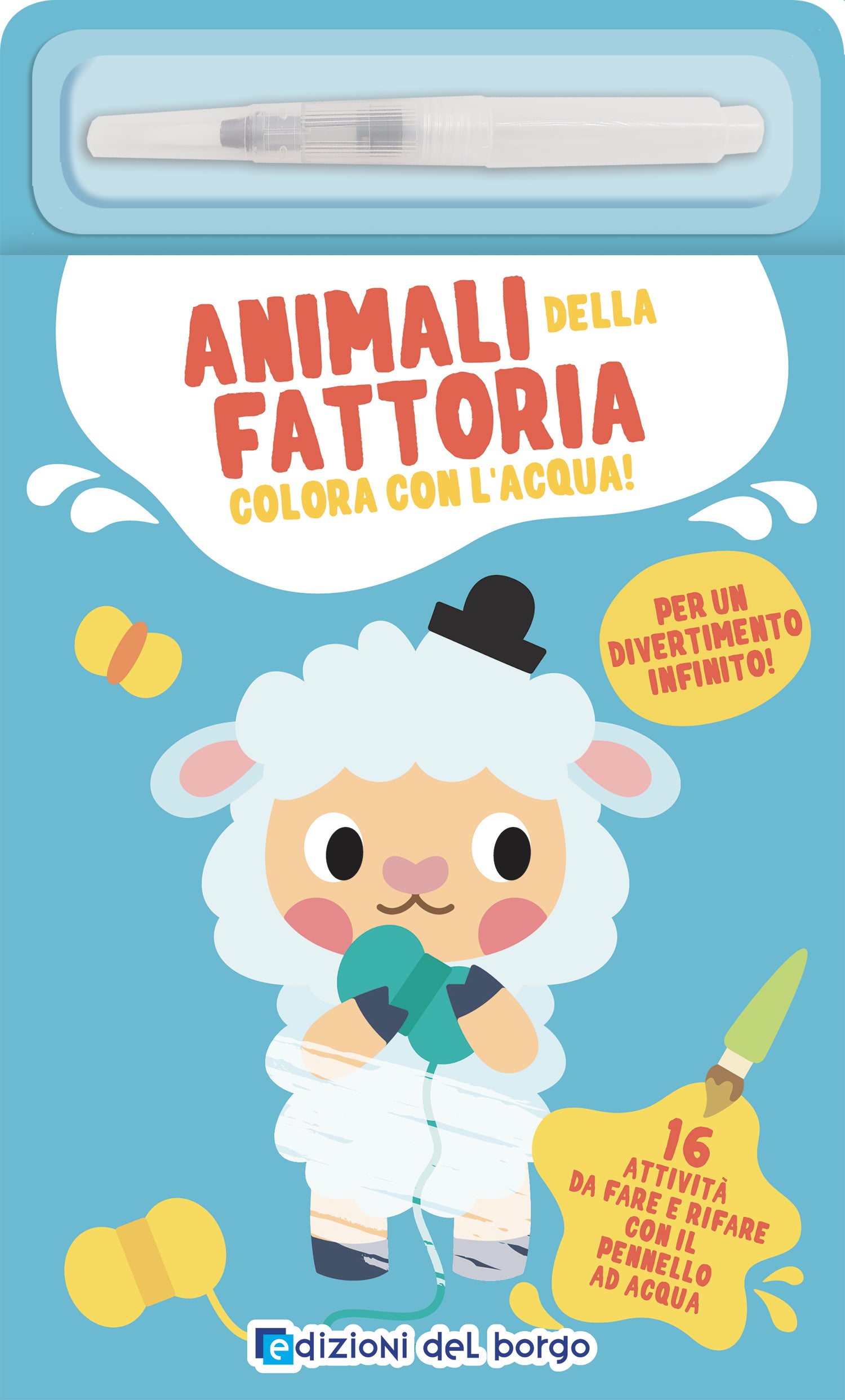 Animali della fattoria. Colora con l'acqua