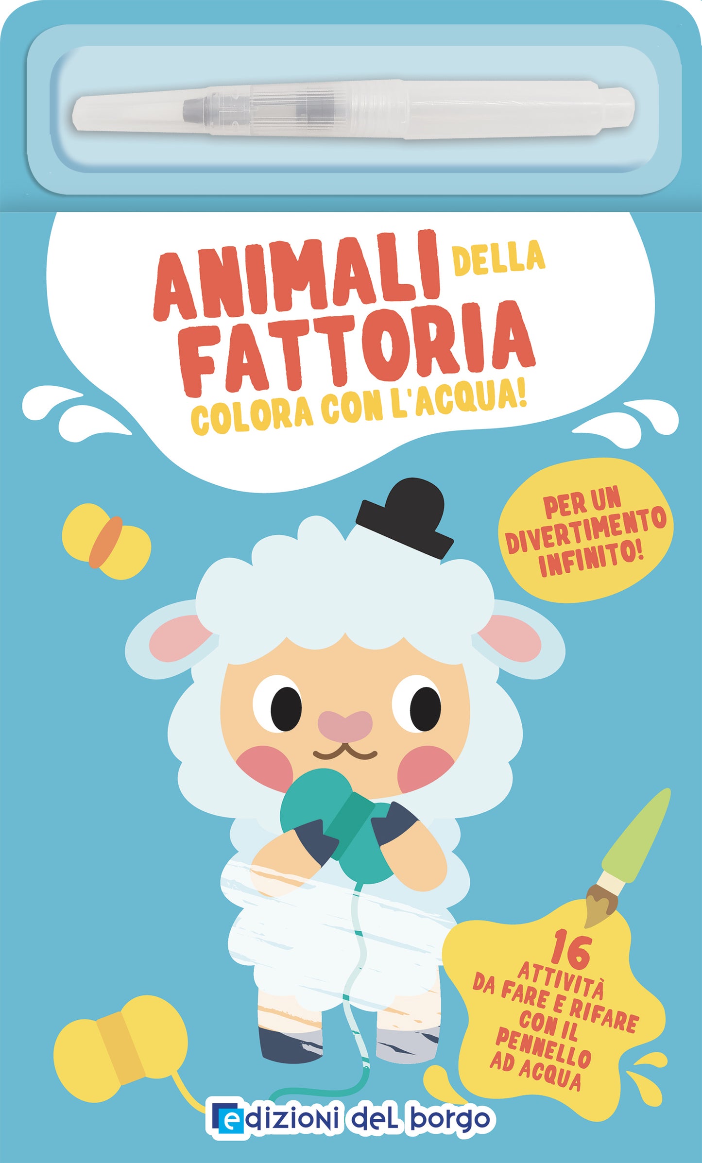 Animali della fattoria. Colora con l'acqua